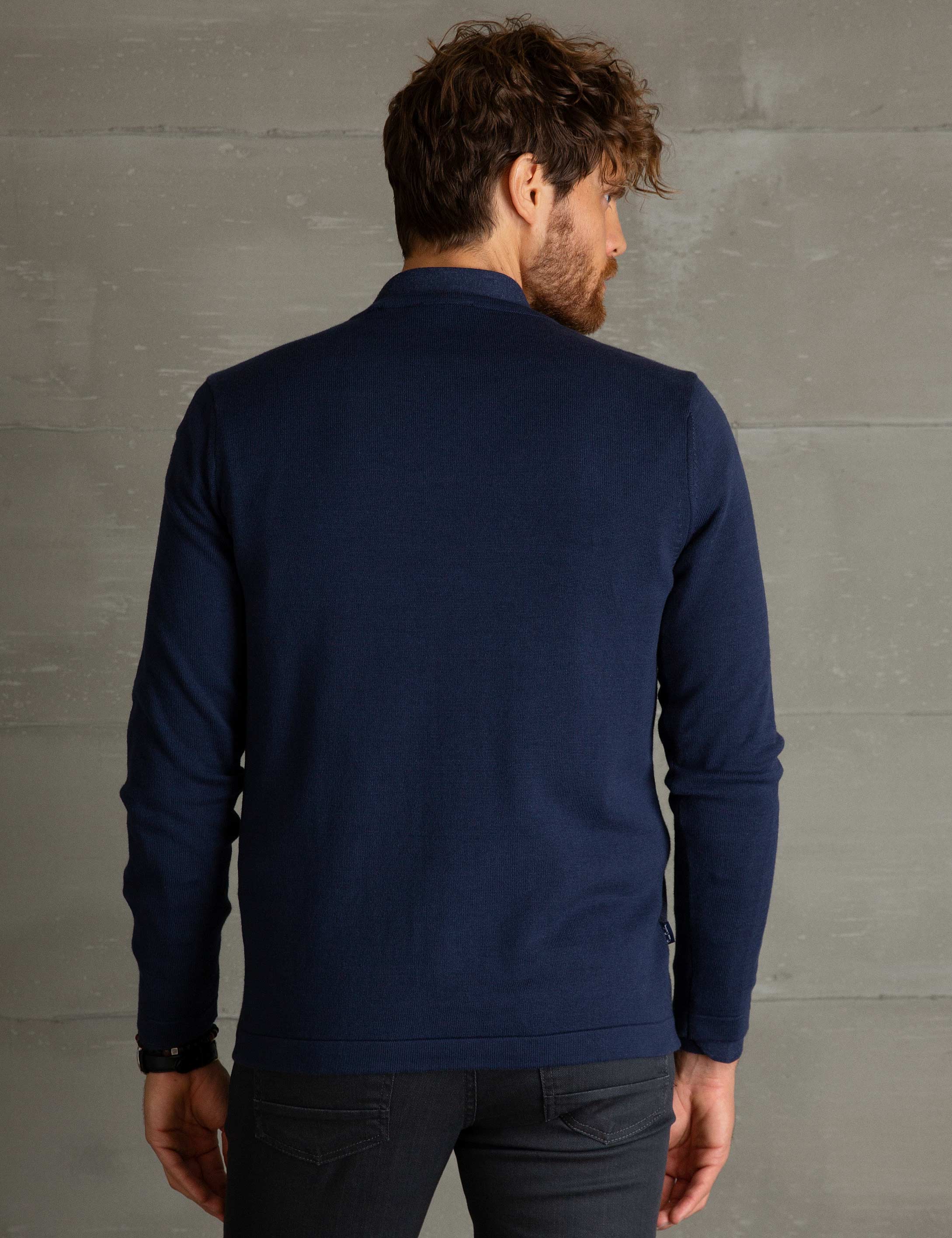 Lacivert Slim Fit Triko Kazak