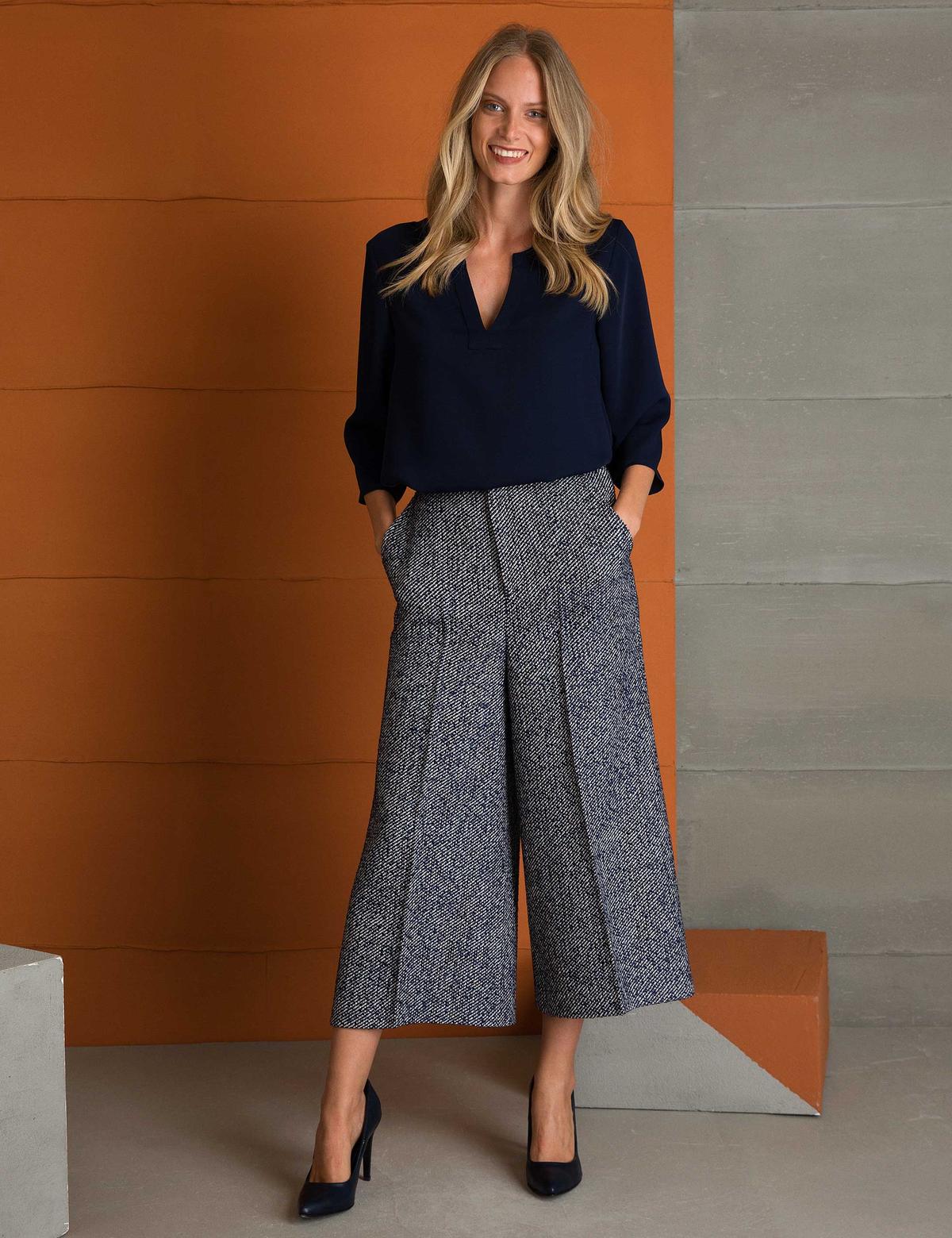 Lacivert Regular Fit Bluz