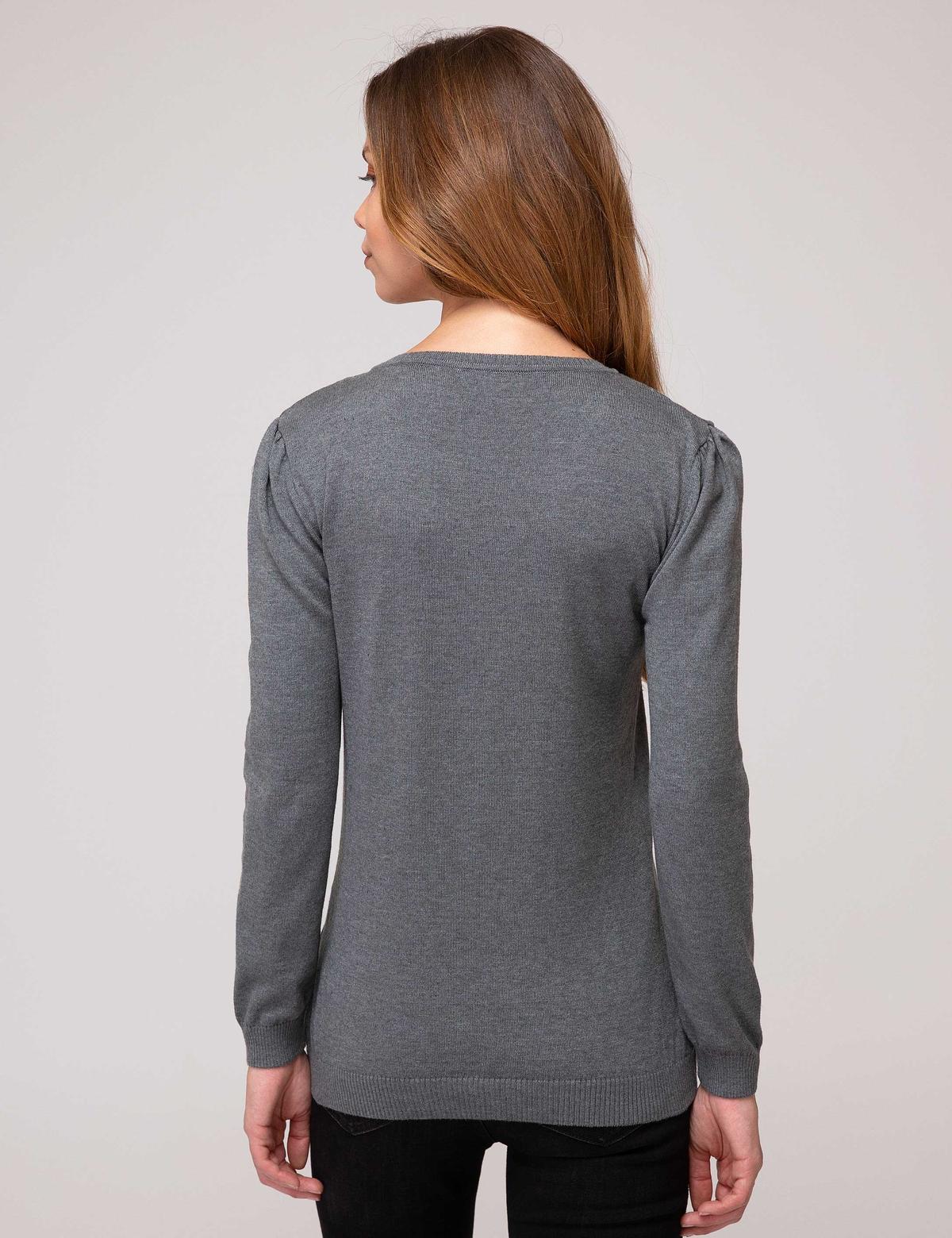 Gri Slim Fit Kazak - 50197181114