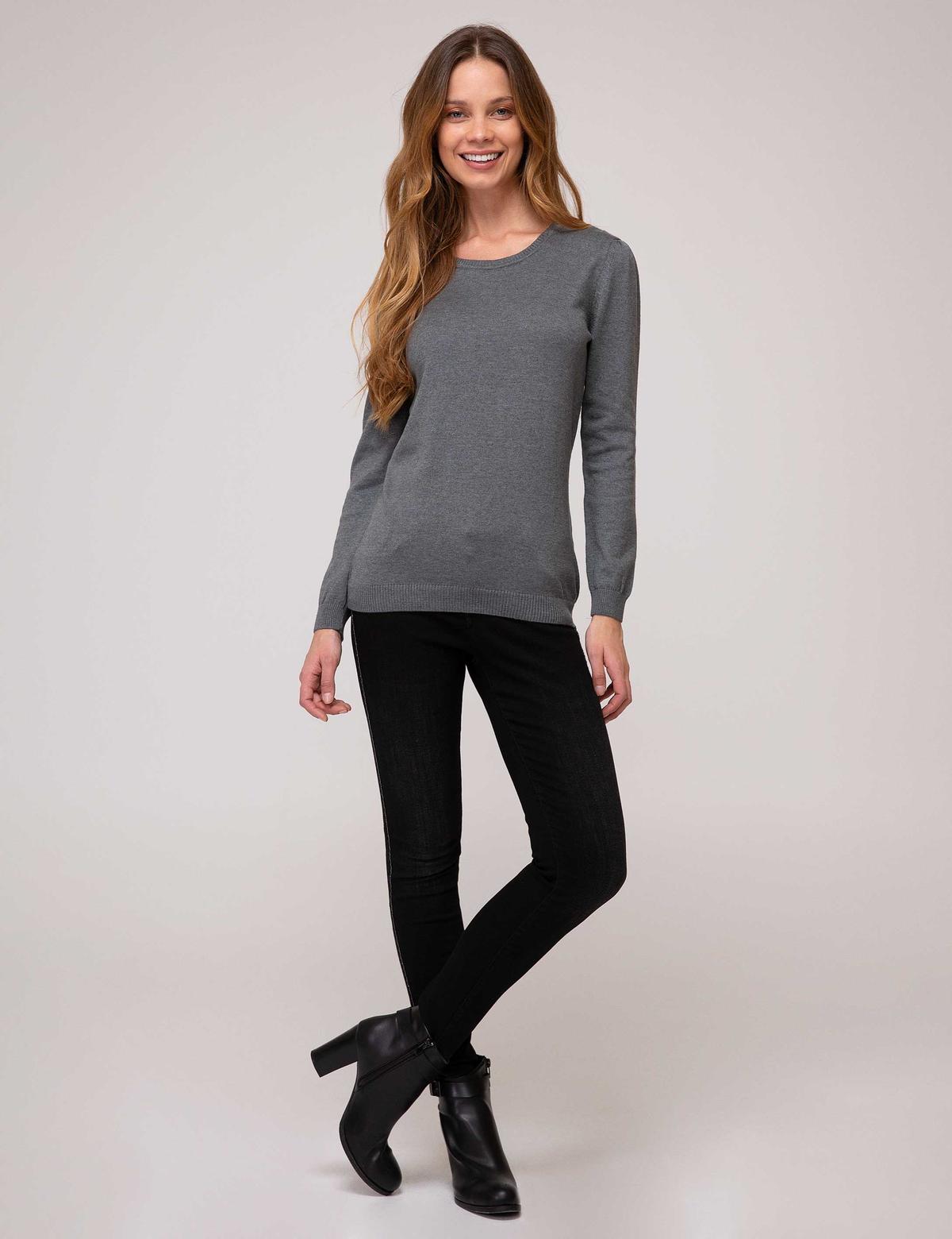 Gri Slim Fit Kazak - 50197181114