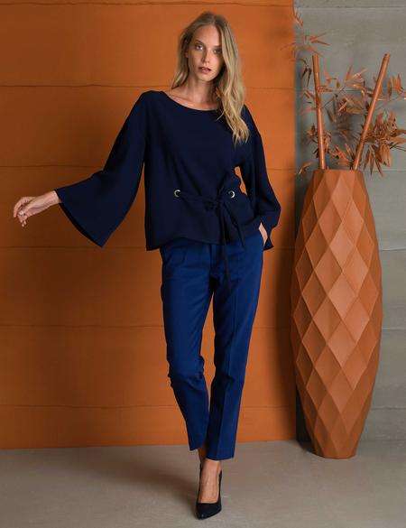 Lacivert Oversize Uzun Kollu Gömlek - 50197205003