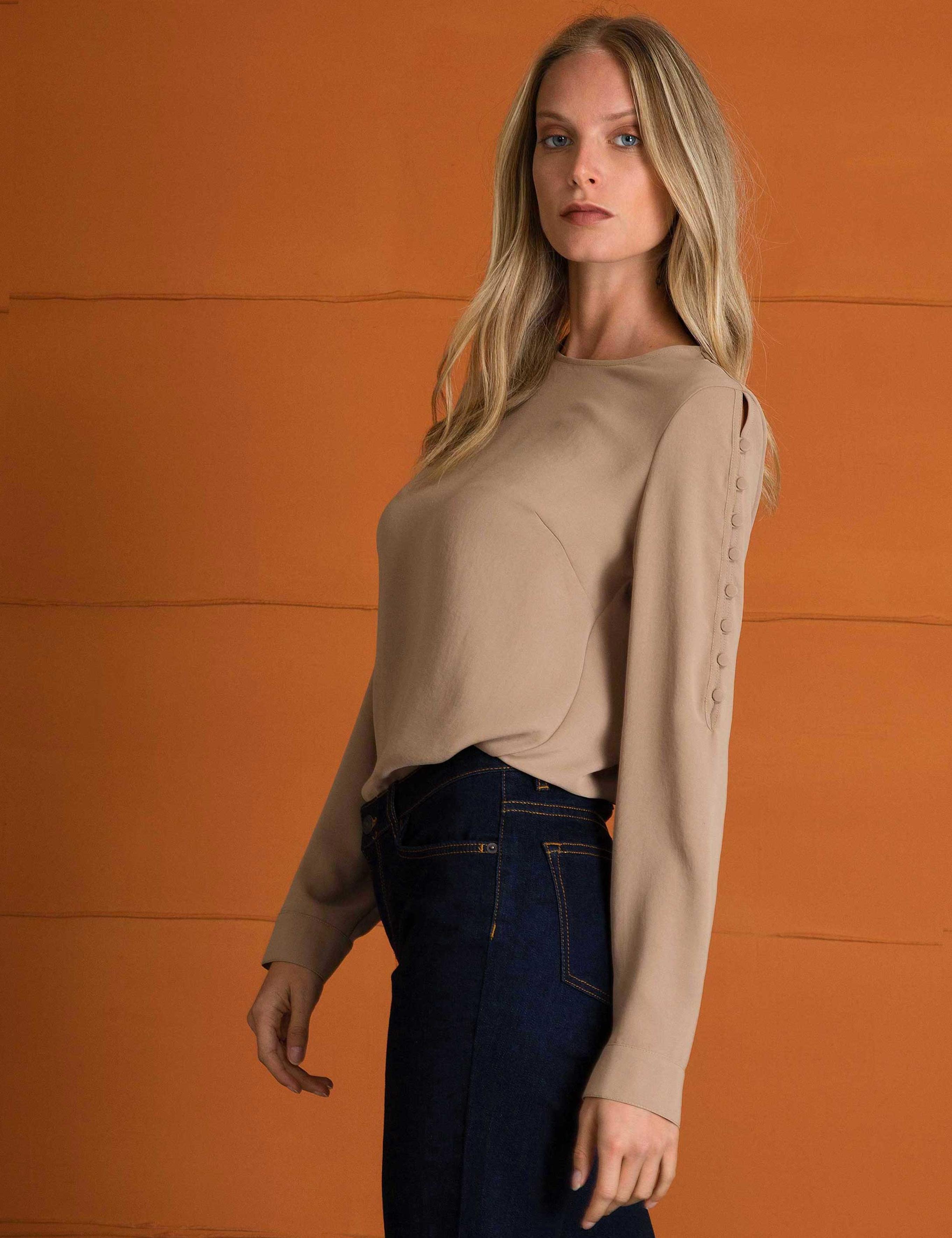 Camel Uzun Kollu Gömlek