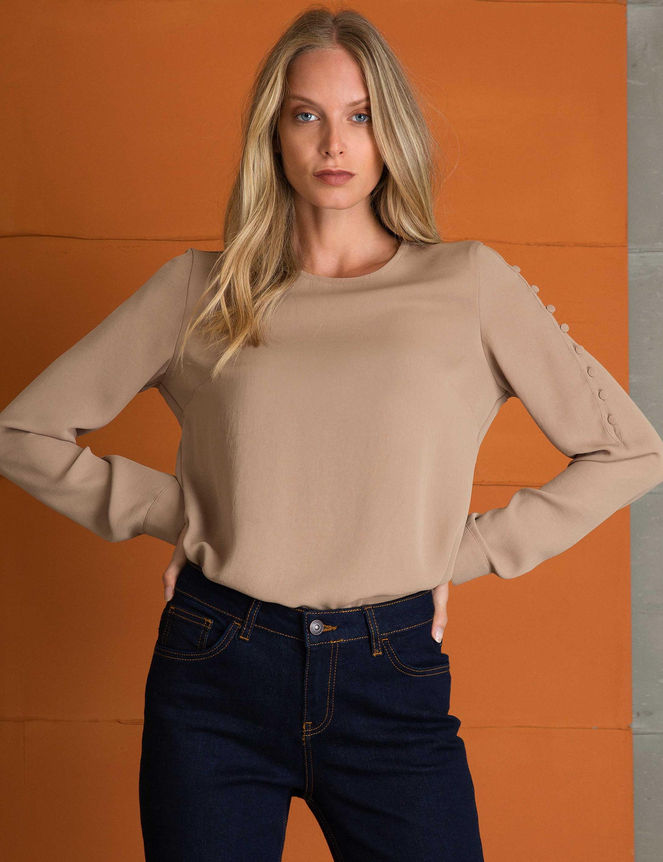 Camel Uzun Kollu Gömlek