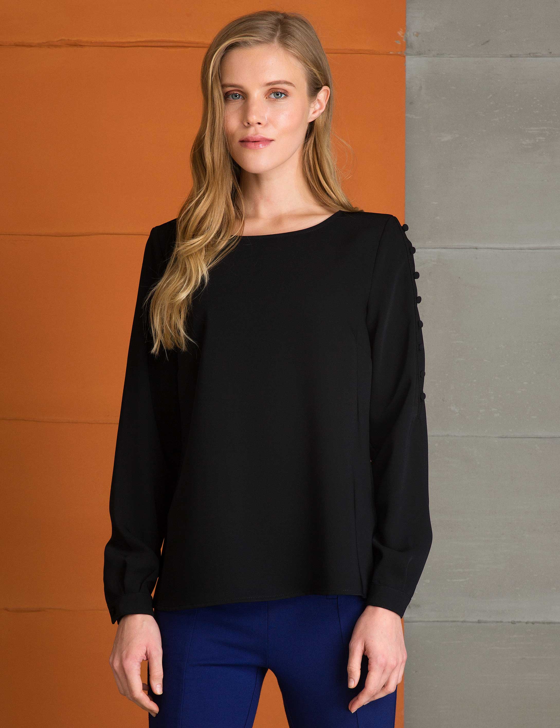 Siyah Uzun Kollu Gömlek - 50197206011