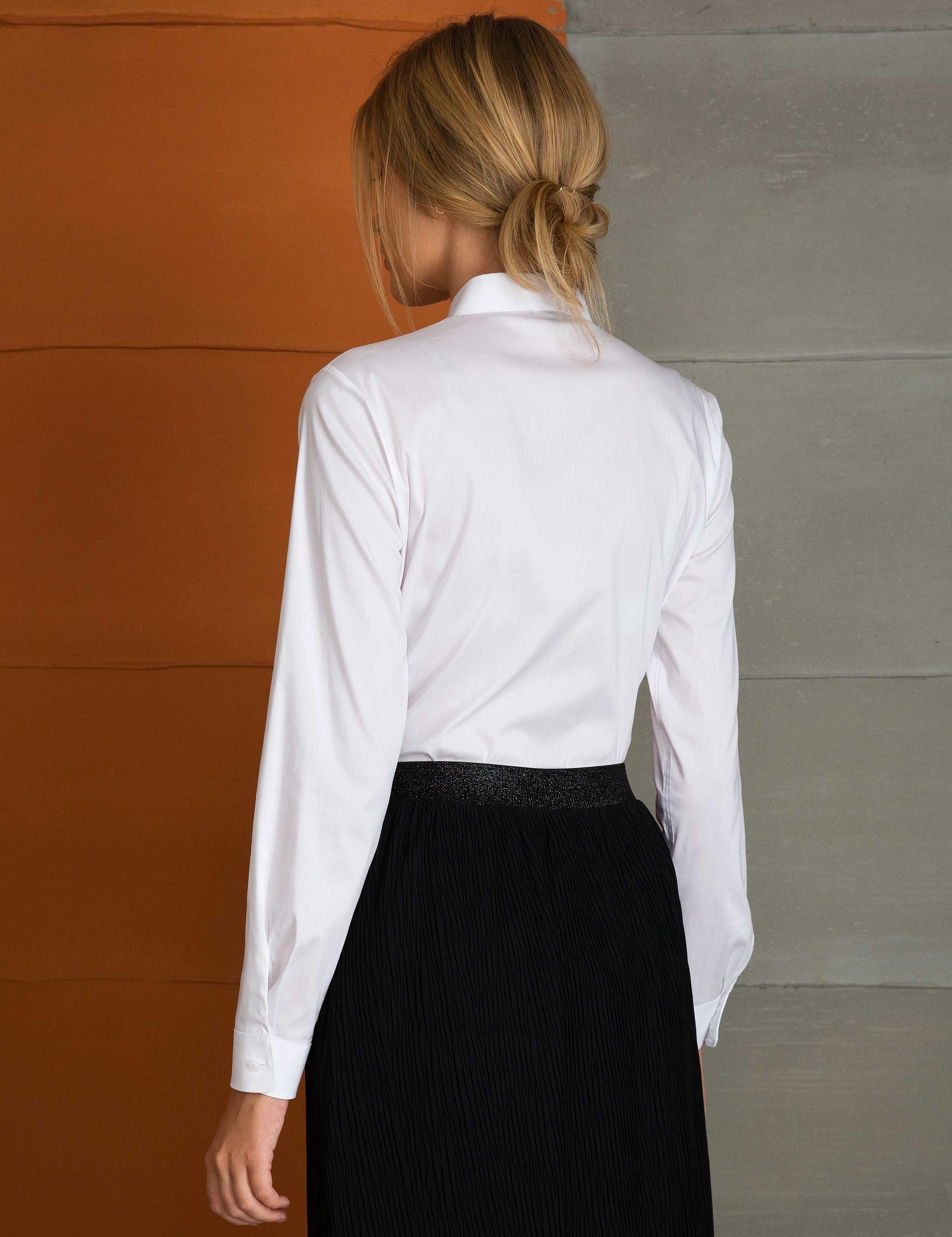 Beyaz Slim Fit Uzun Kollu Gömlek