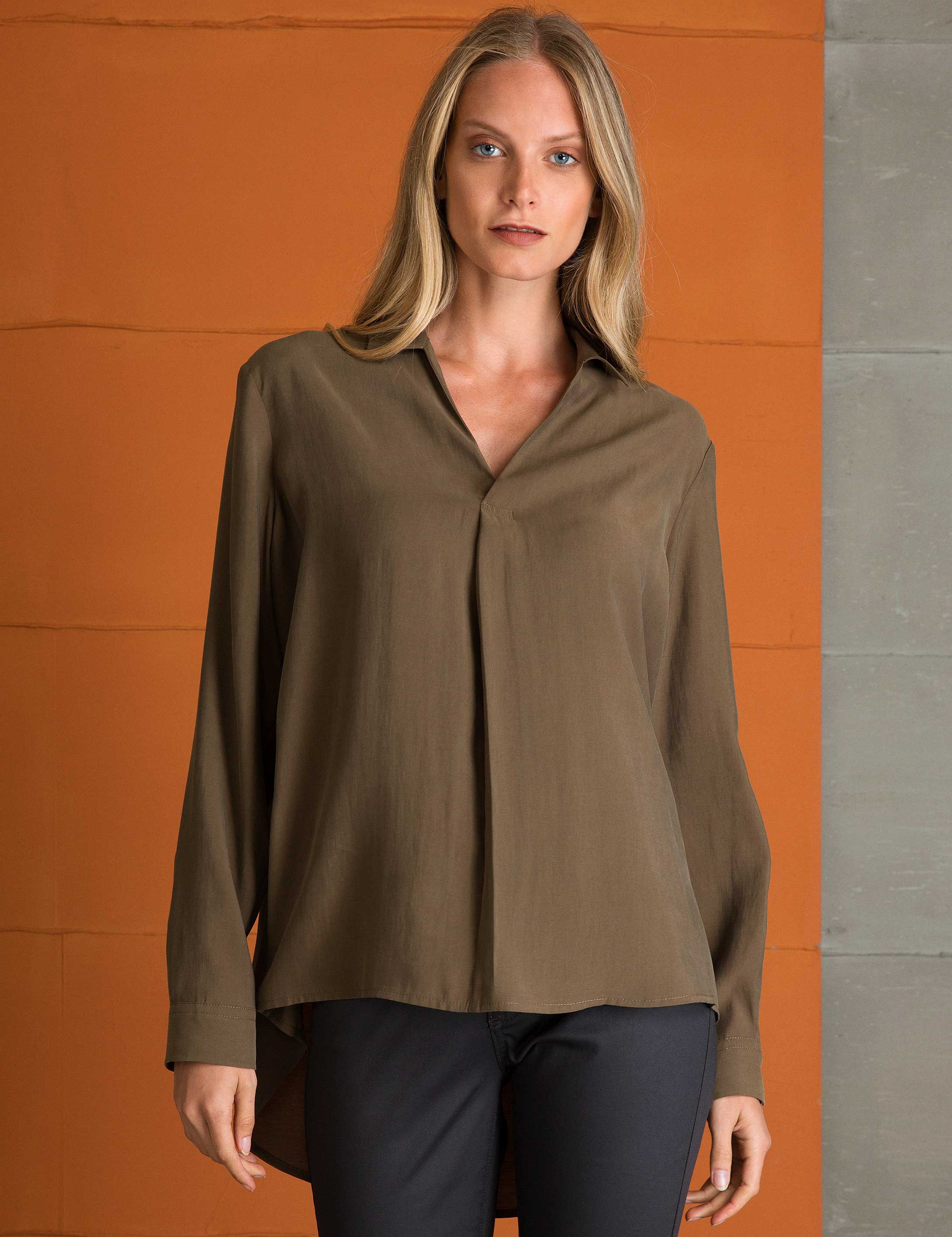 Haki Oversize Bluz - Image 1