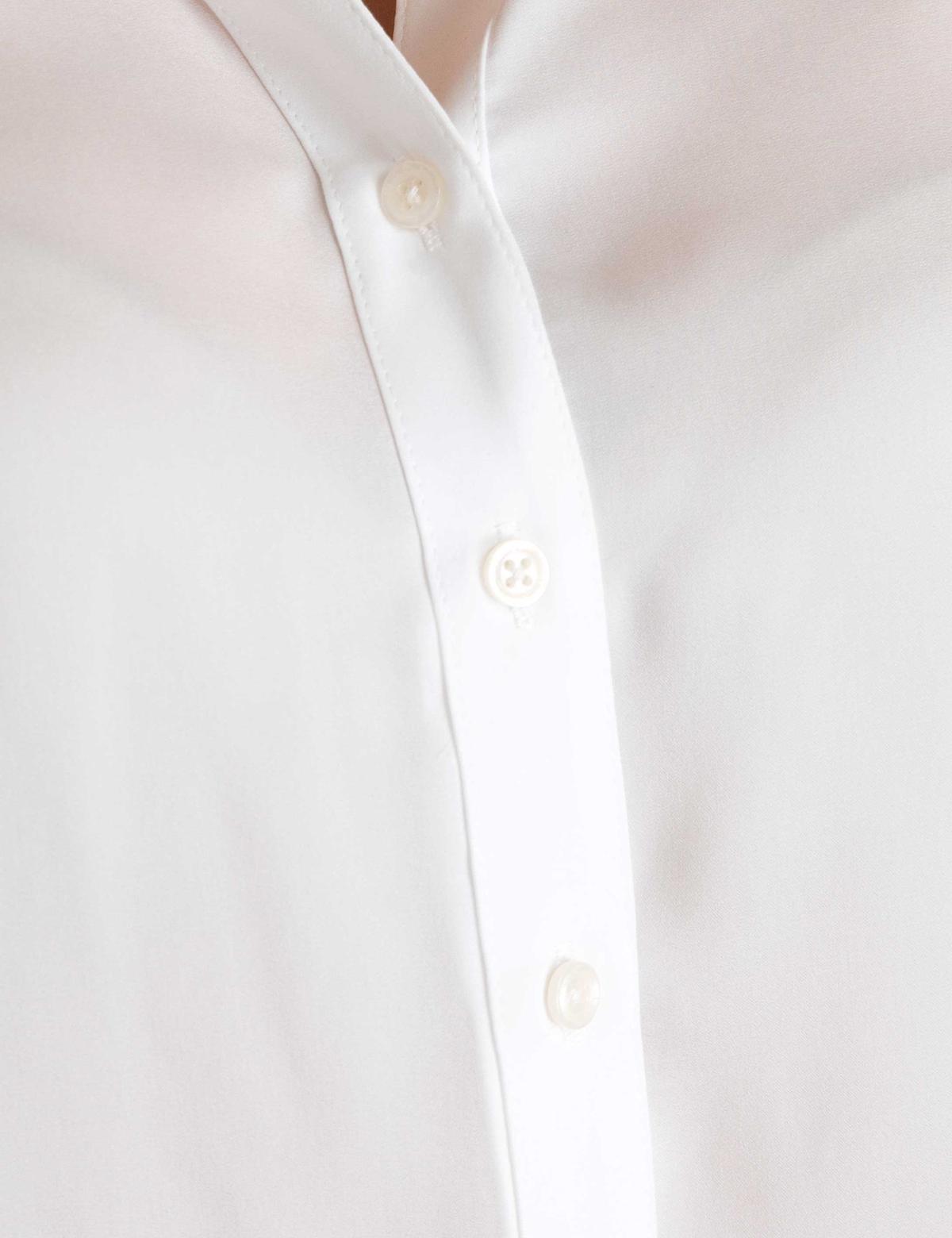 Beyaz Comfort Fit V Yaka Gömlek - 50197229032