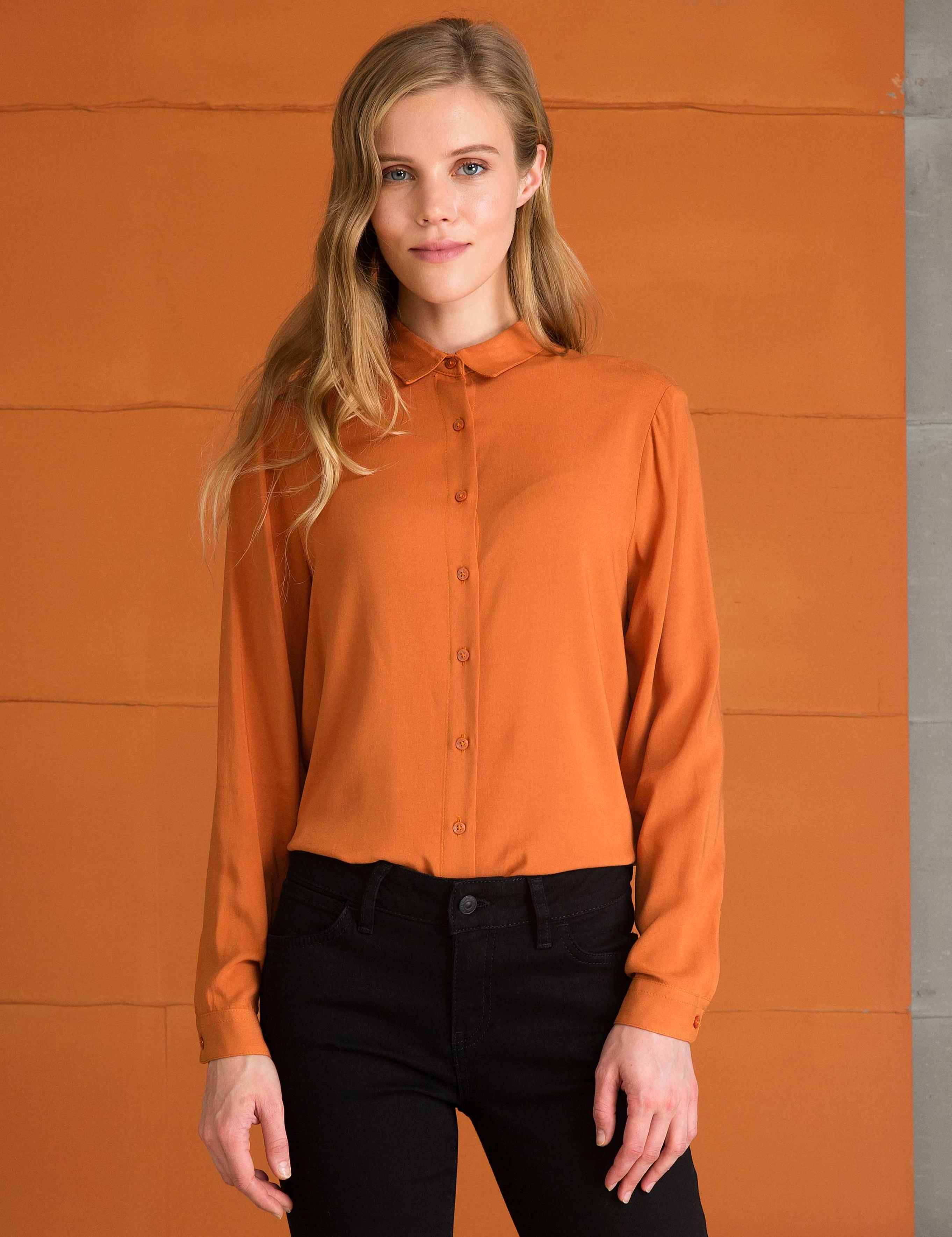 Kiremit Comfort Fit Uzun Kollu Gömlek