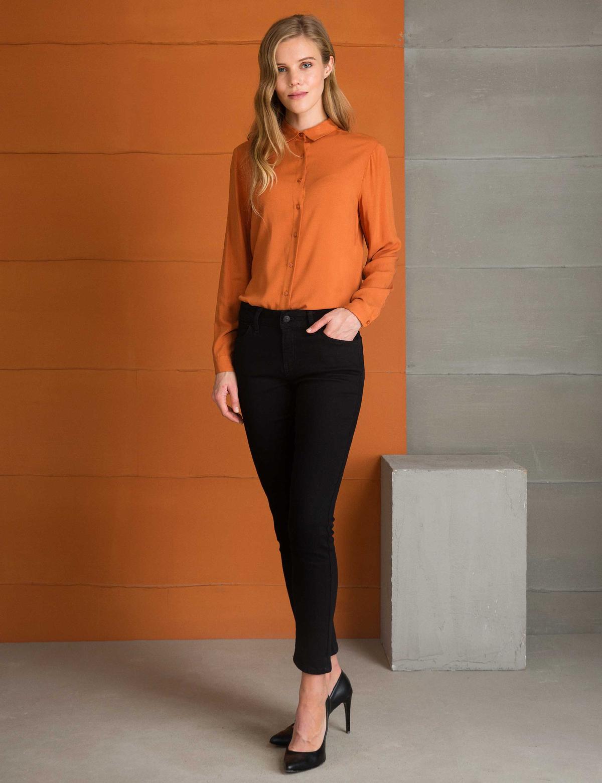 Kiremit Comfort Fit Uzun Kollu Gömlek