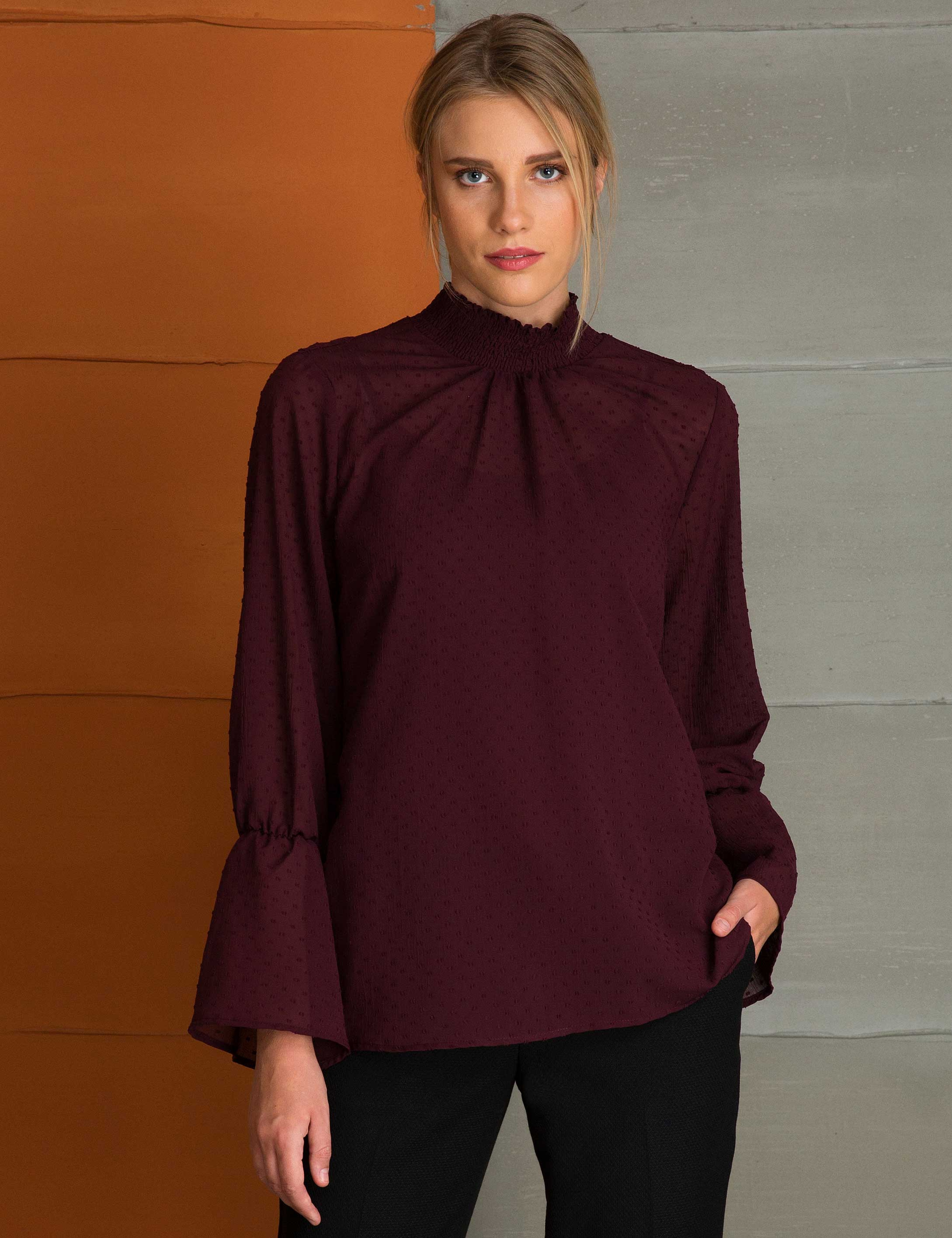 Bordo Comfort Fit Bluz - Image 1