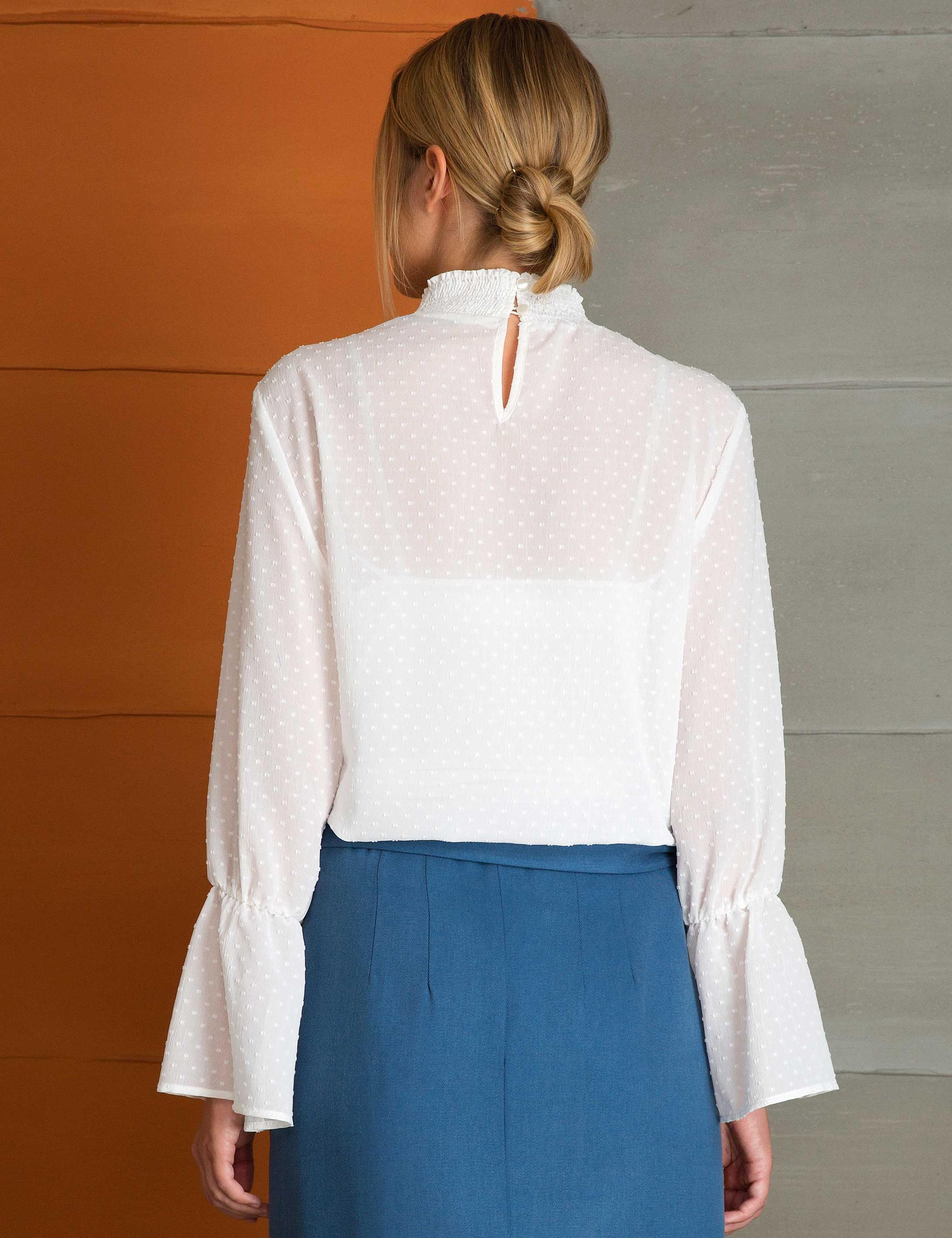 Ekru Comfort Fit Bluz