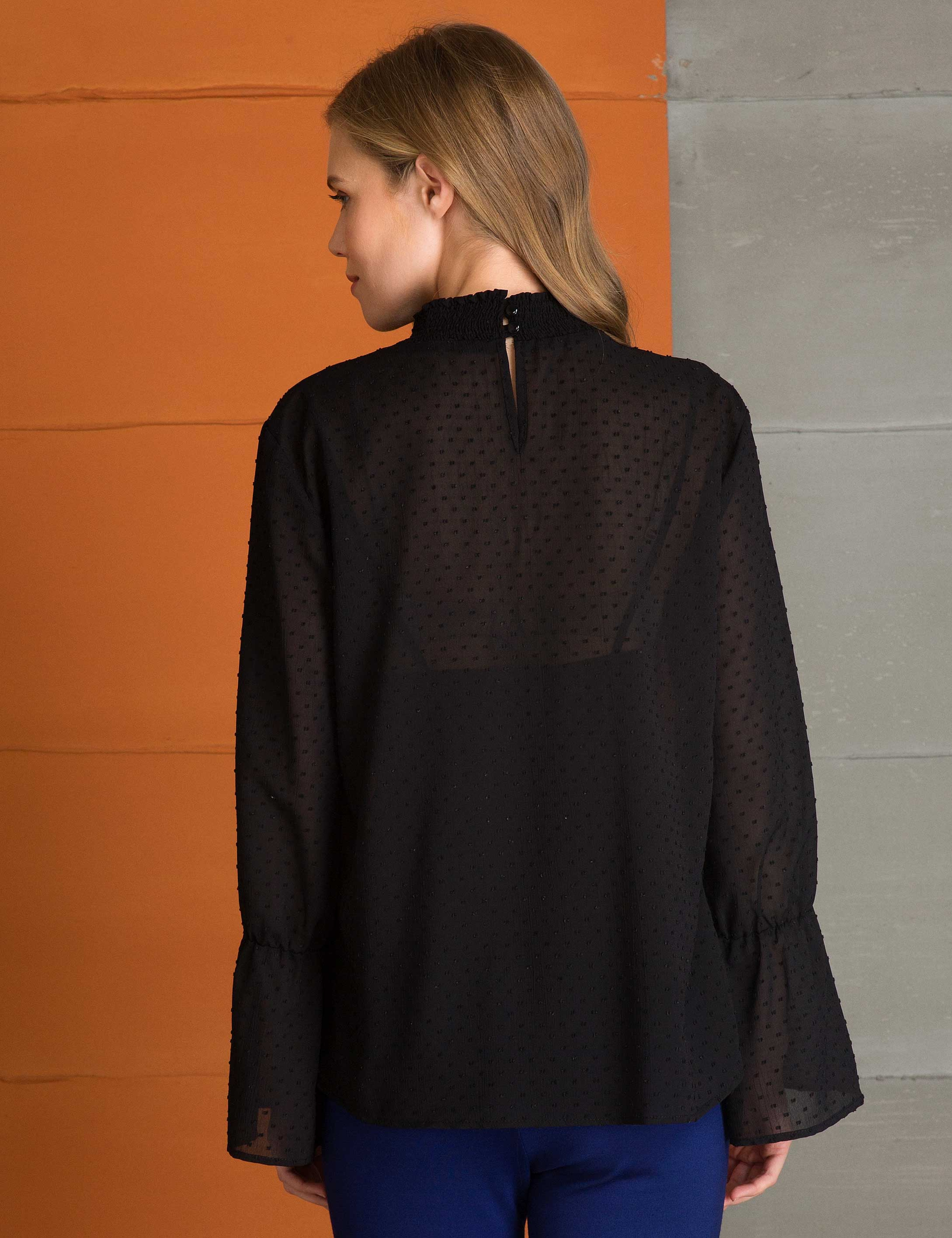 Siyah Comfort Fit Bluz - Image 3