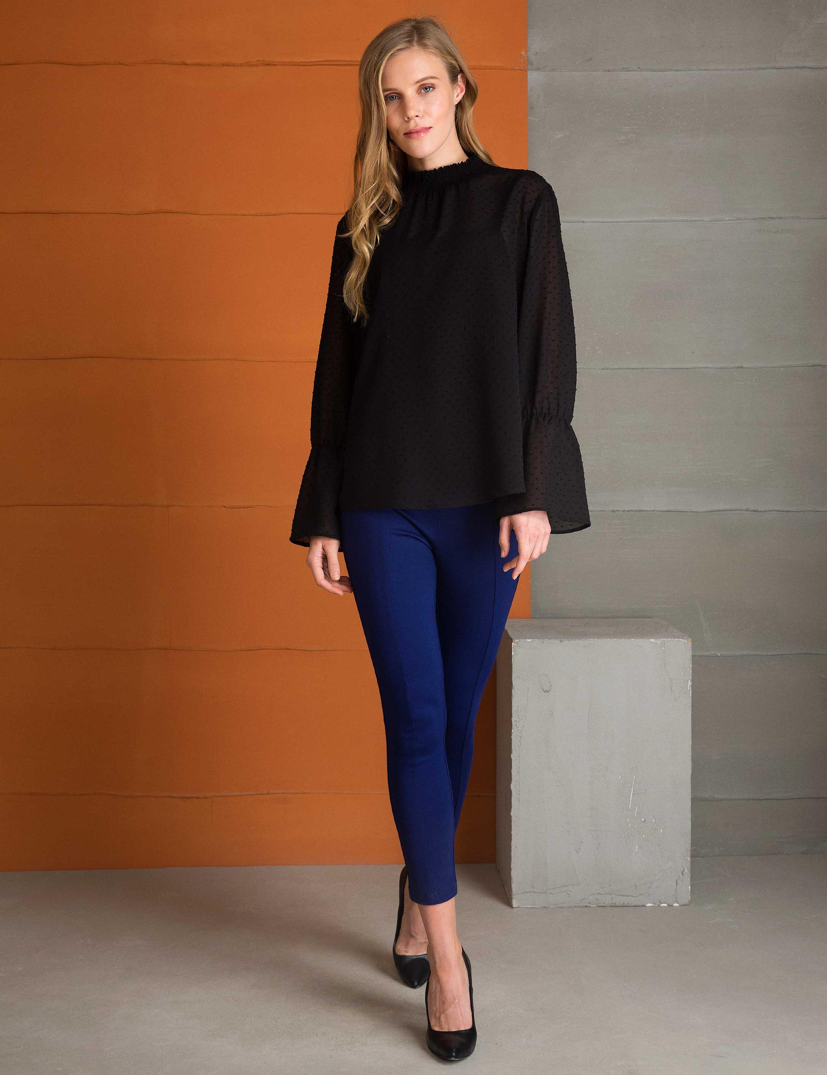 Siyah Comfort Fit Bluz