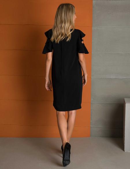 Siyah Dokuma Elbise - 50197296003