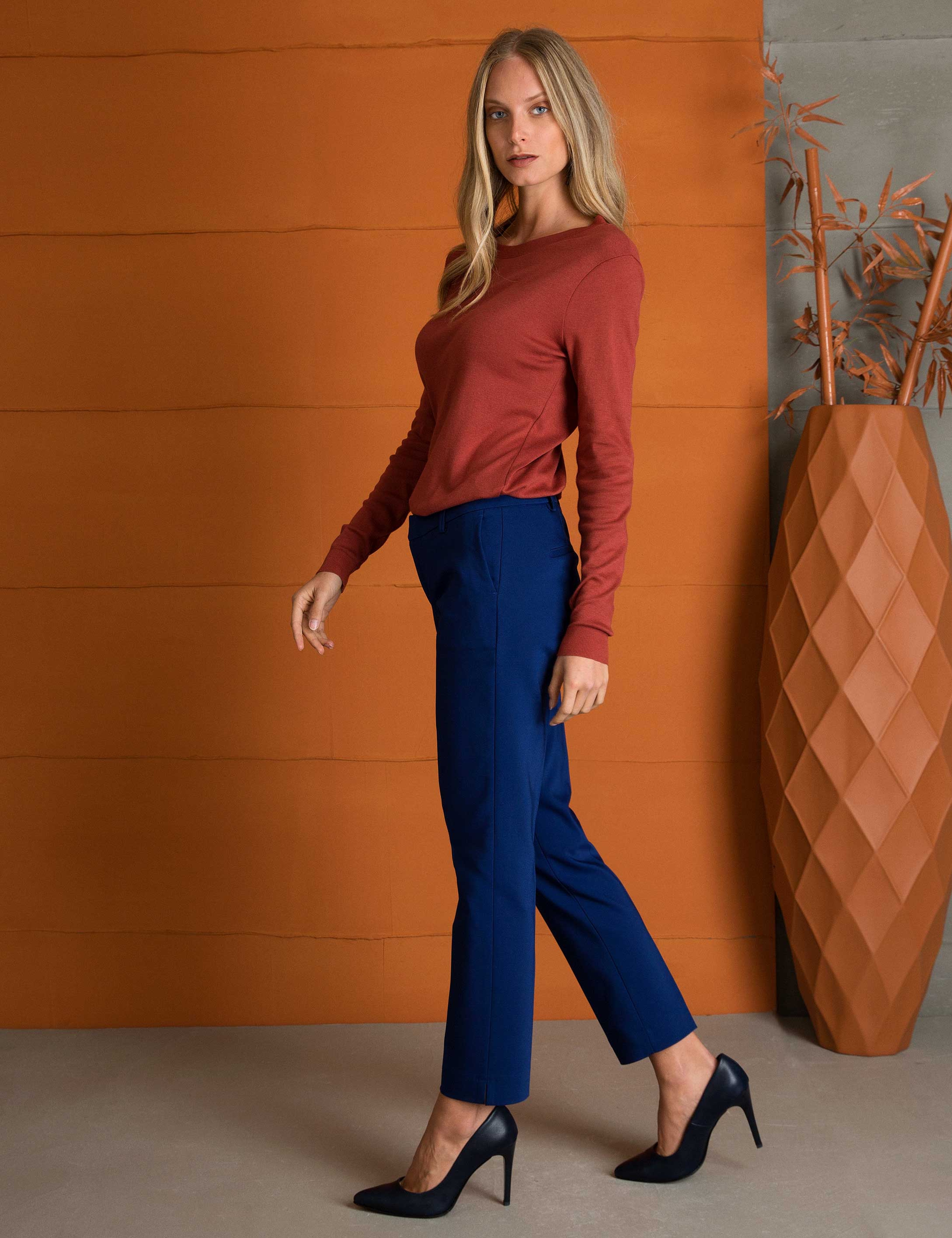 Lacivert Slim Fit Kumaş Pantolon