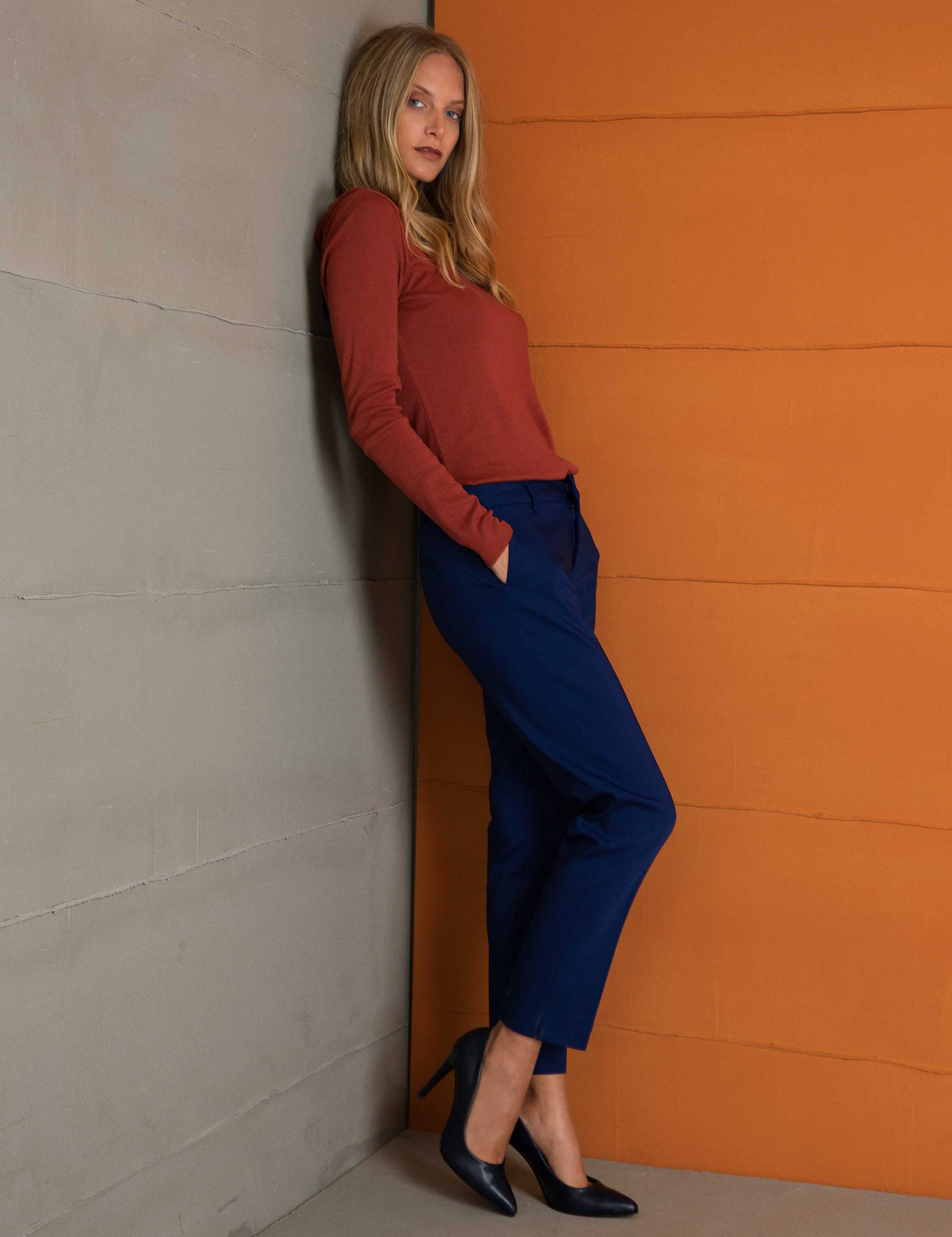 Lacivert Slim Fit Kumaş Pantolon - Image 3