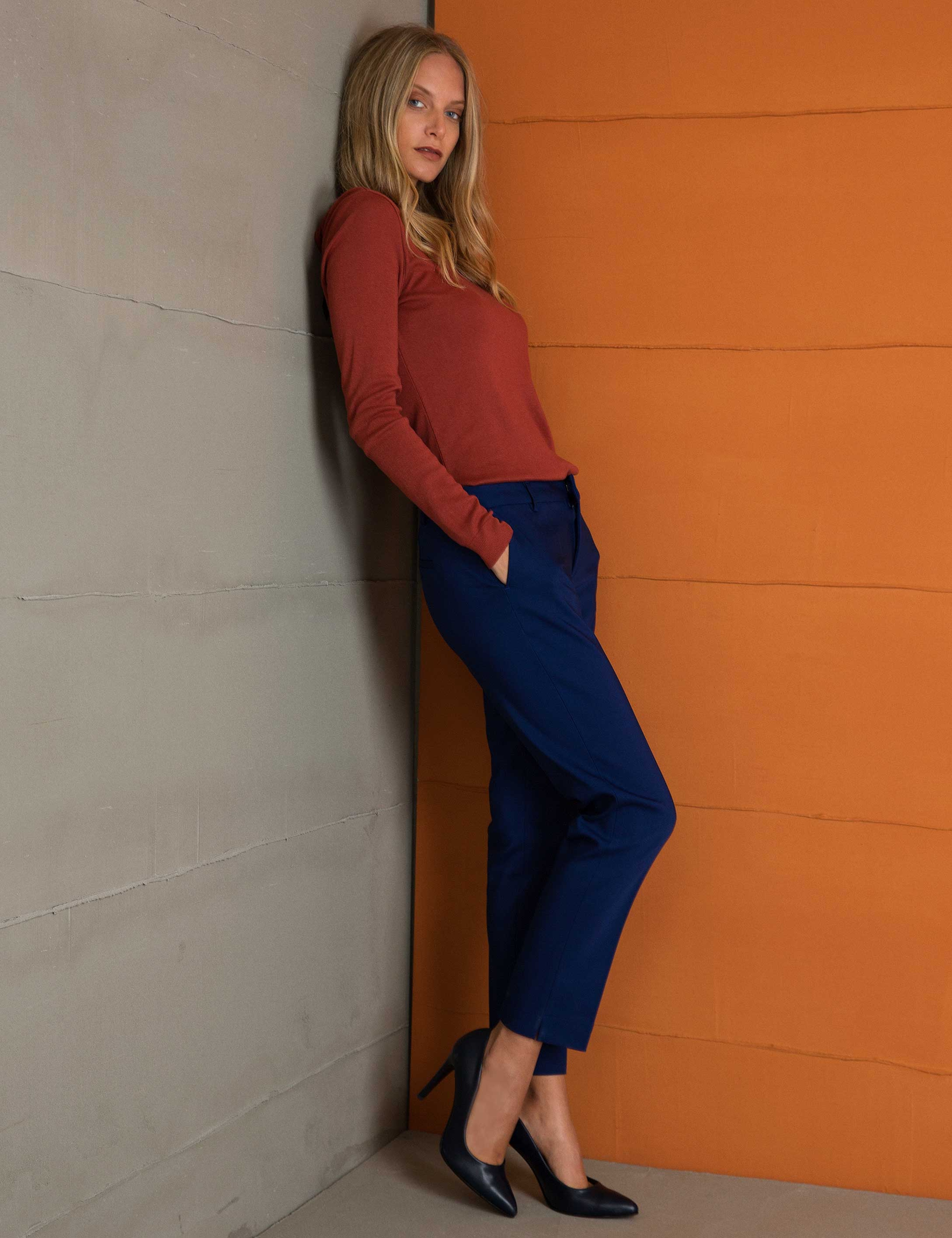 Lacivert Slim Fit Kumaş Pantolon