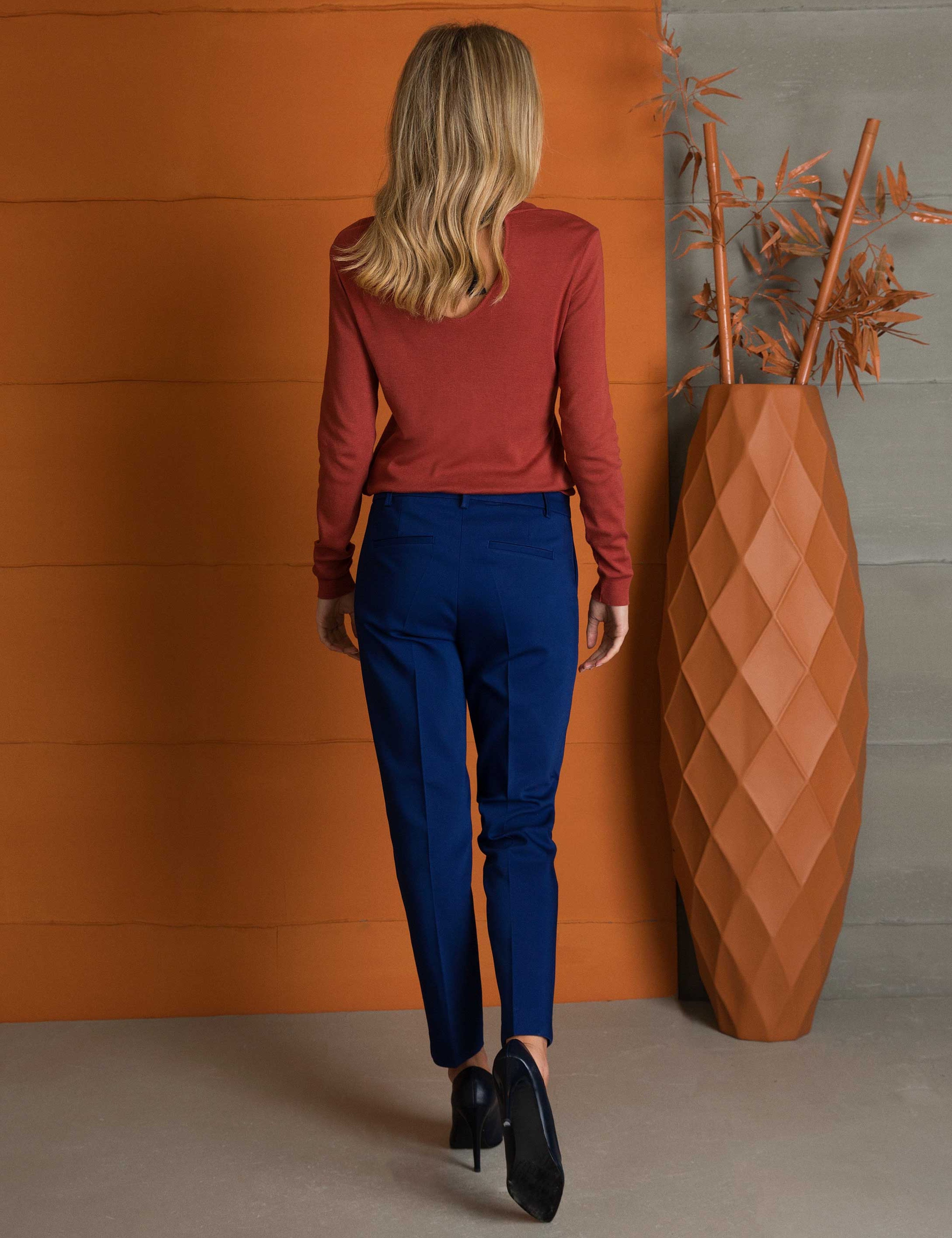 Lacivert Slim Fit Kumaş Pantolon - Image 4