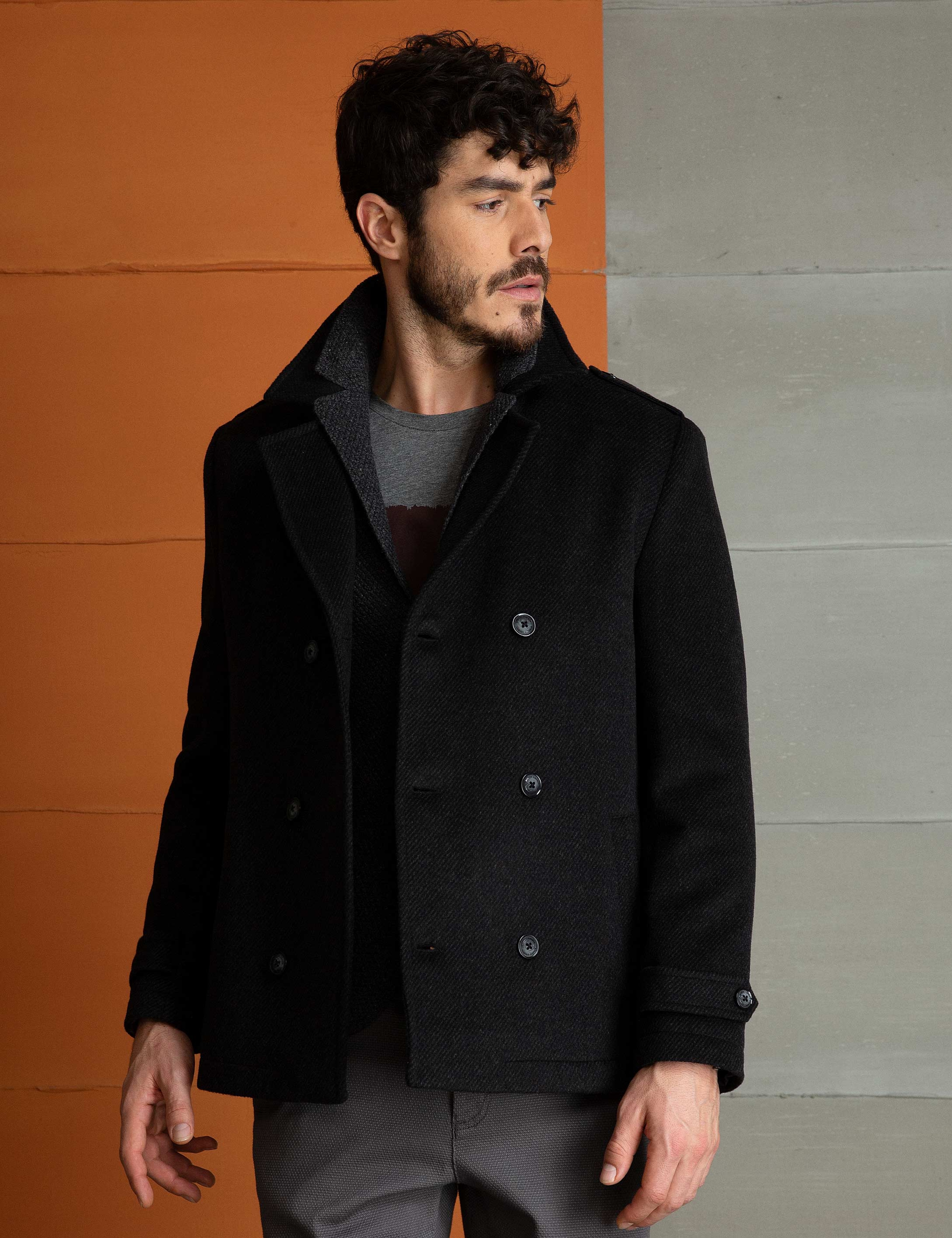 Siyah Slim Fit Kaban - Image 2