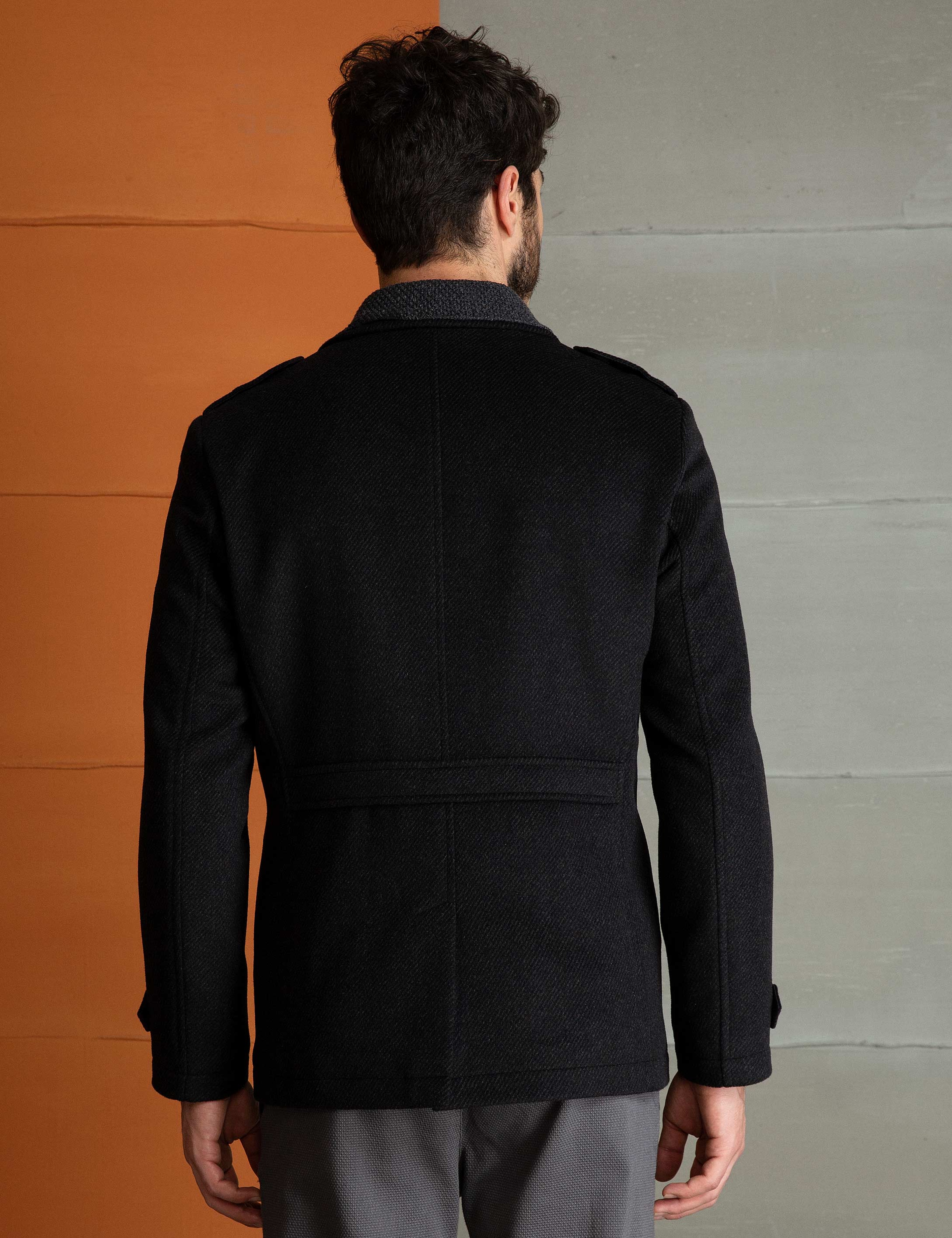 Siyah Slim Fit Kaban - Image 4