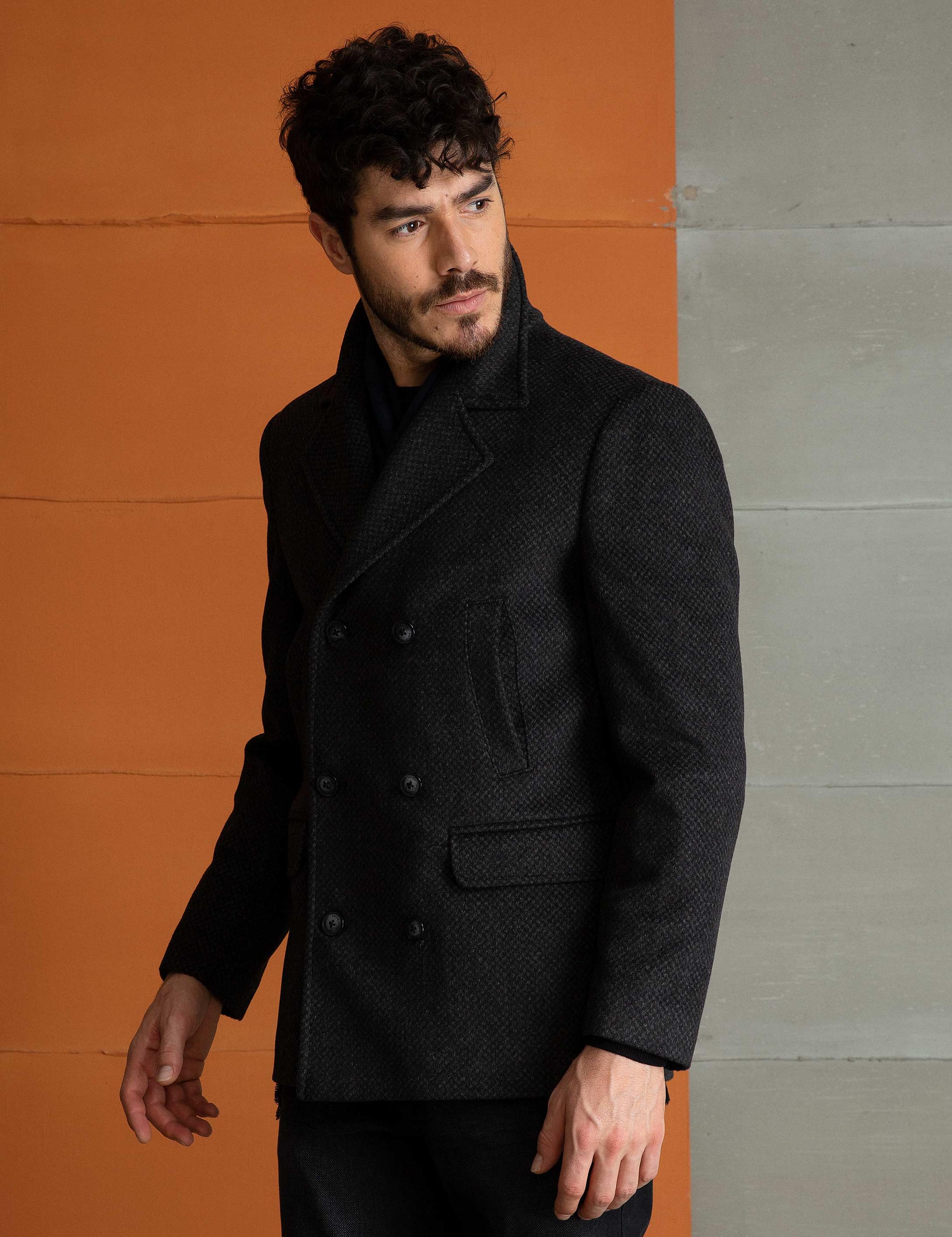 Füme Slim Fit Kaşe Kaban