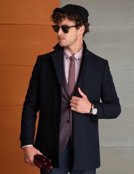 Siyah Ex.Slim Fit Palto - 50198067004