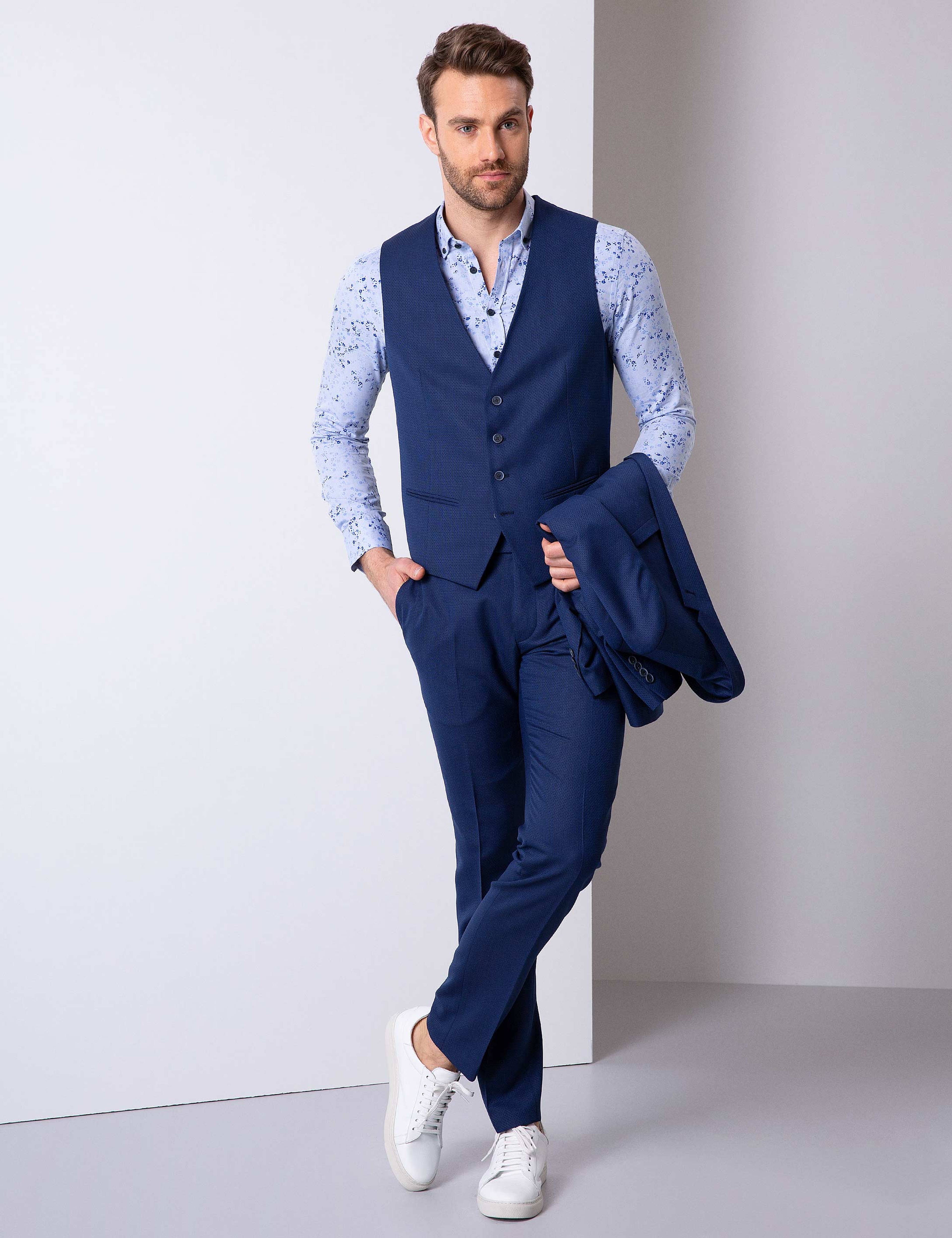 Açık Lacivert Slim Fit Takım Elbise