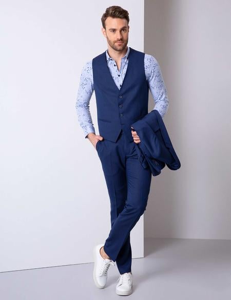 Açık Lacivert Slim Fit Takım Elbise - 50199967044