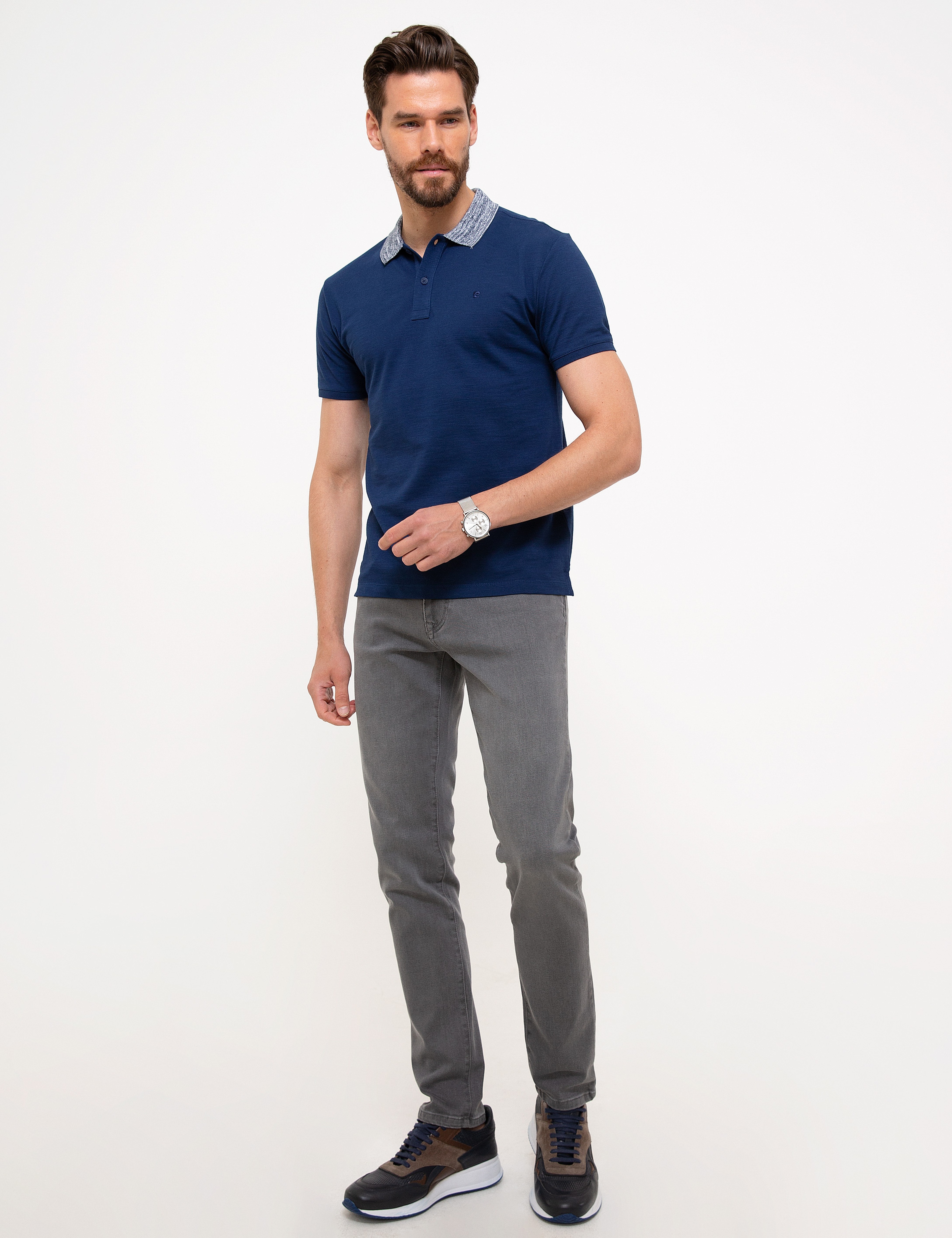 Lacivert Slim Fit Polo Yaka Tişört - Image 4