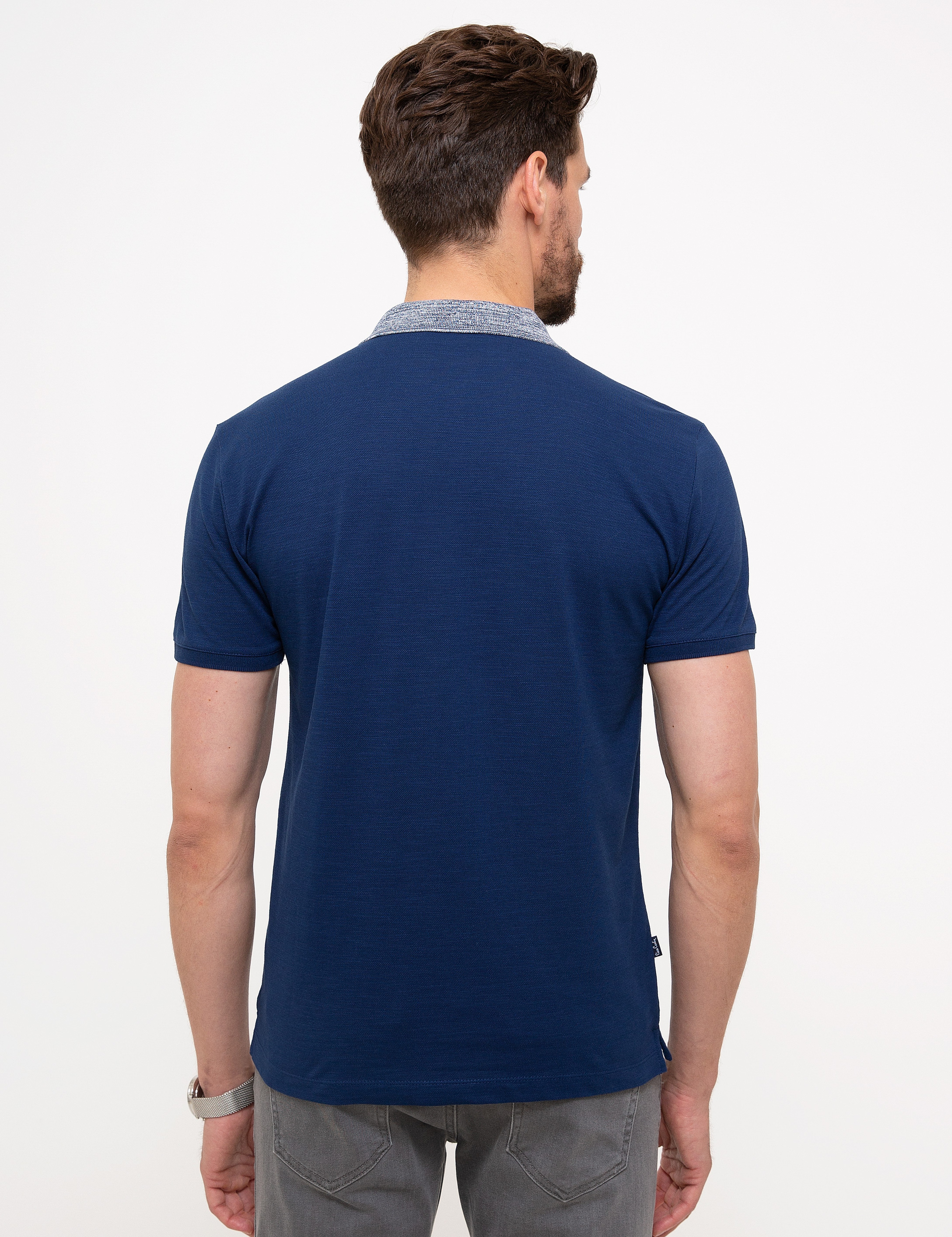 Lacivert Slim Fit Polo Yaka Tişört - Image 3