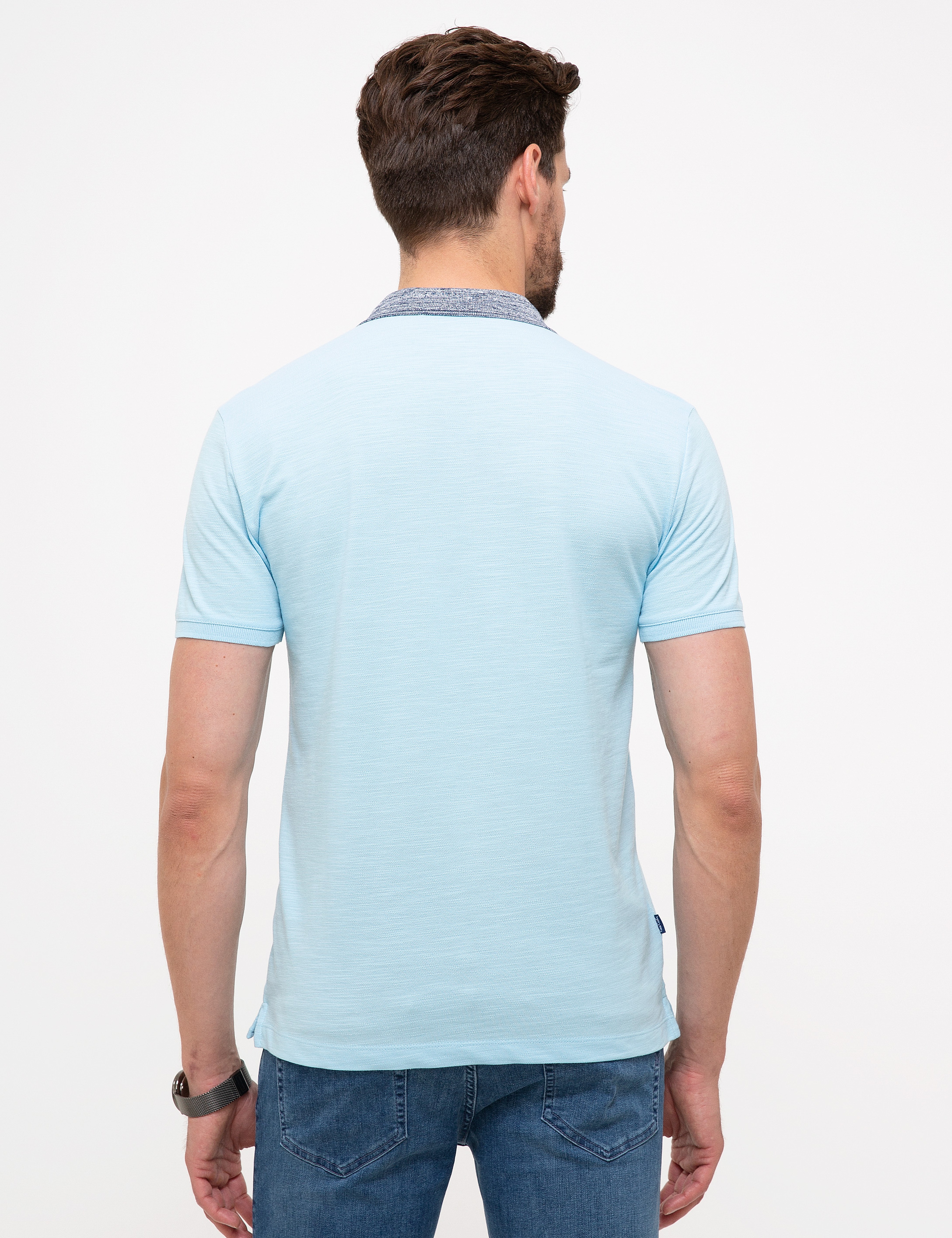 Mavi Slim Fit Polo Yaka Tişört - Image 3