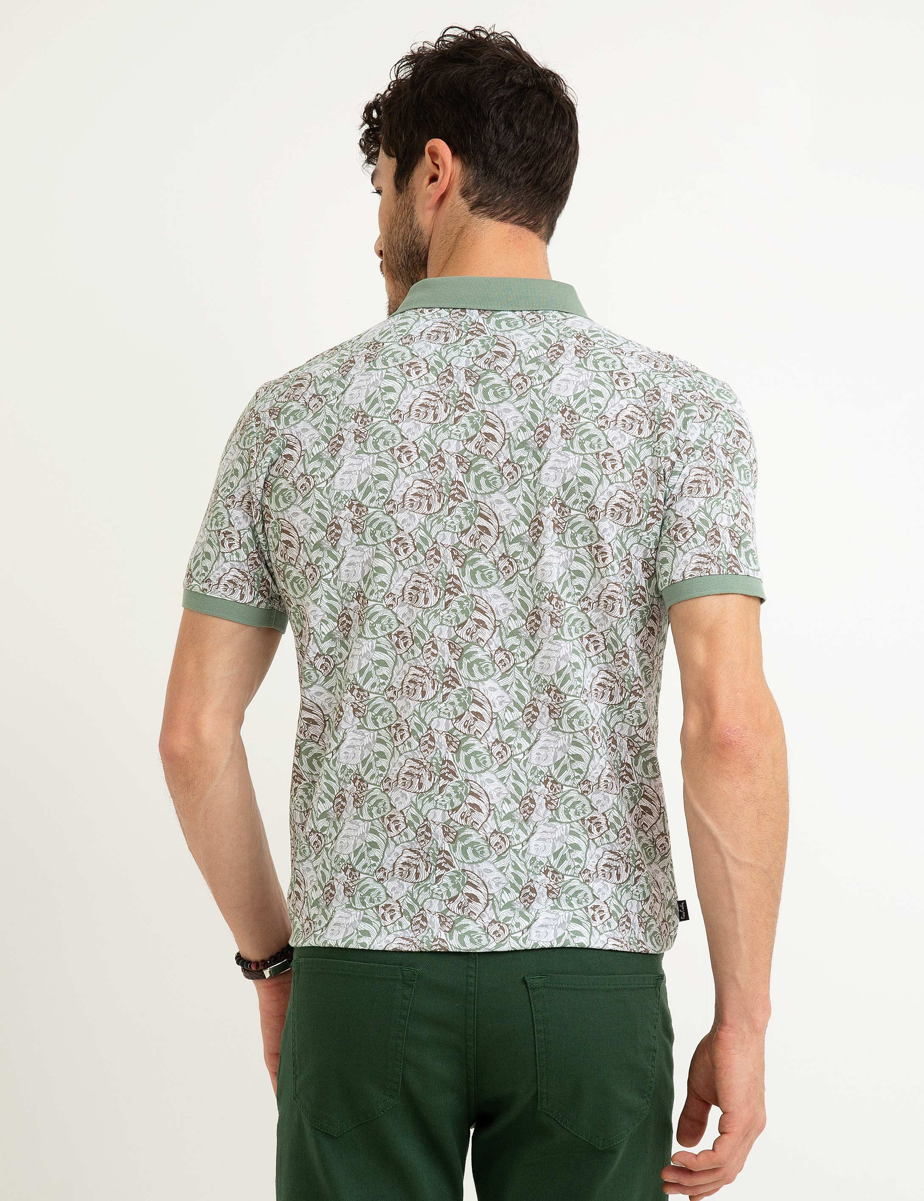 Gri Slim Fit Polo Yaka T-Shirt - Image 3