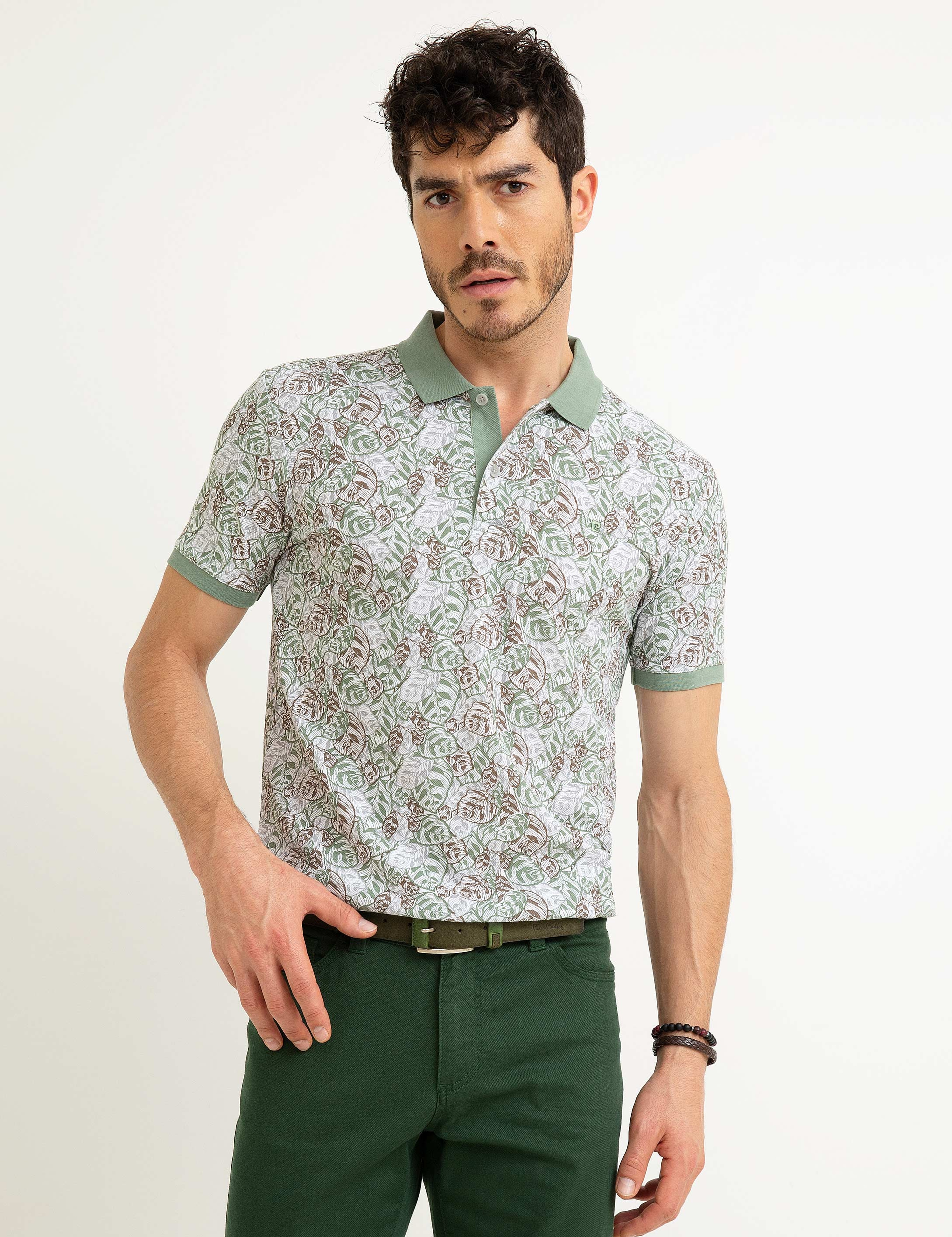 Gri Slim Fit Polo Yaka T-Shirt - Image 2