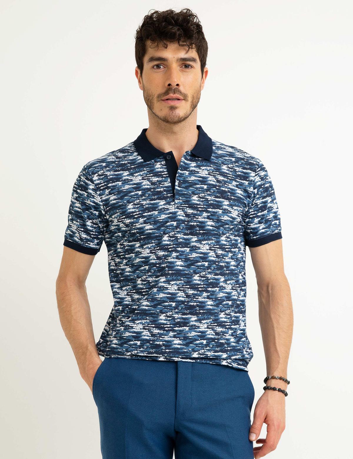 Lacivert Slim Fit Polo Yaka T-Shirt - 50200170002