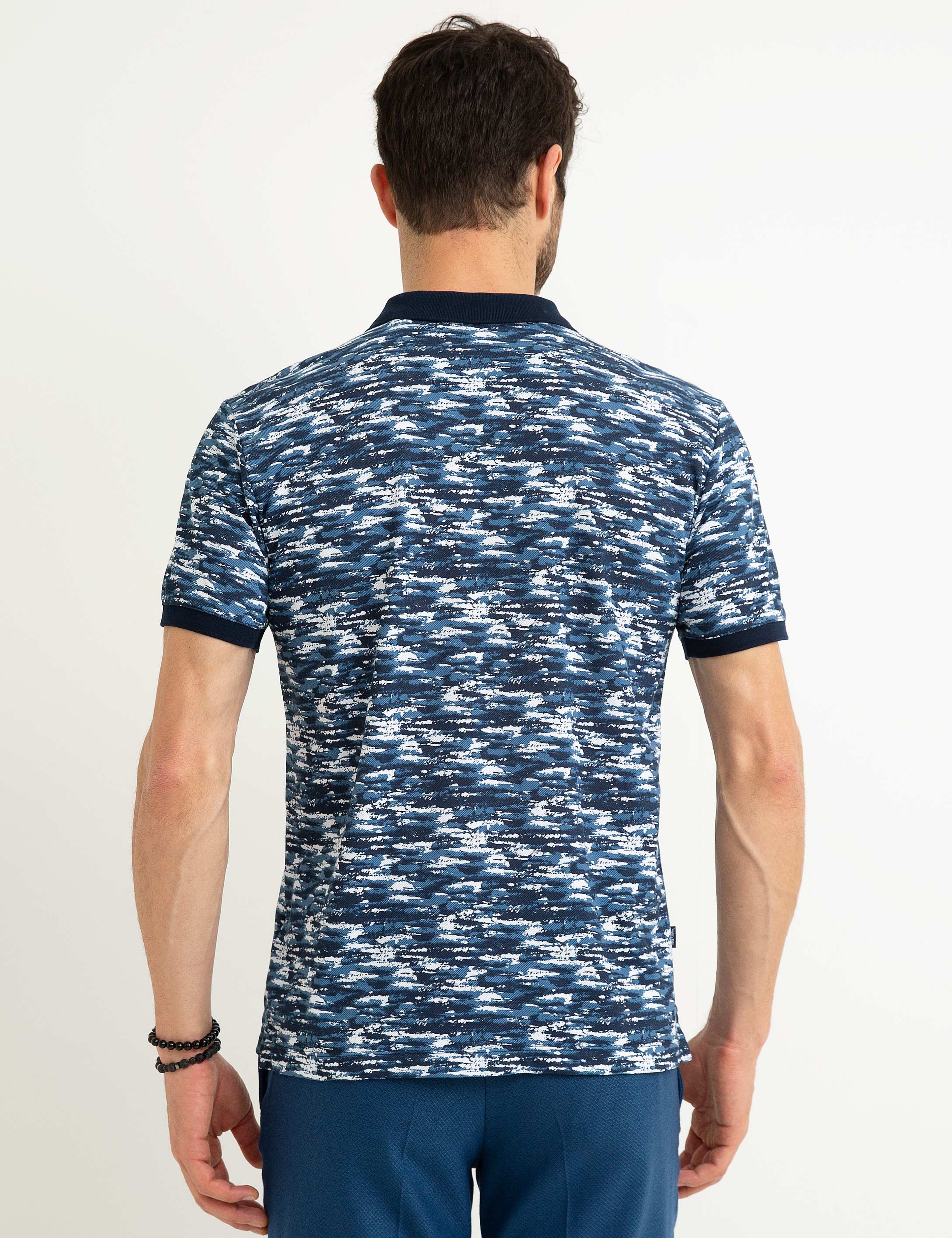 Lacivert Slim Fit Polo Yaka T-Shirt - Image 3