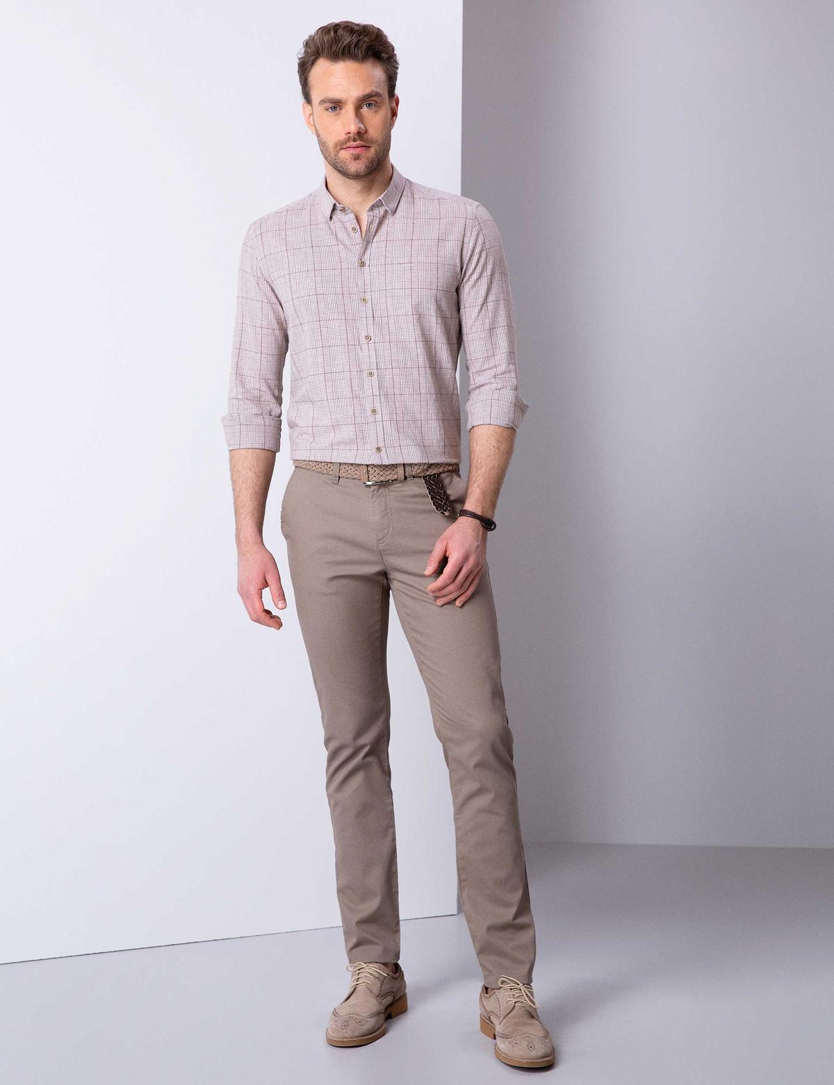 Kahverengi Slim Fit Gömlek - 50200472014