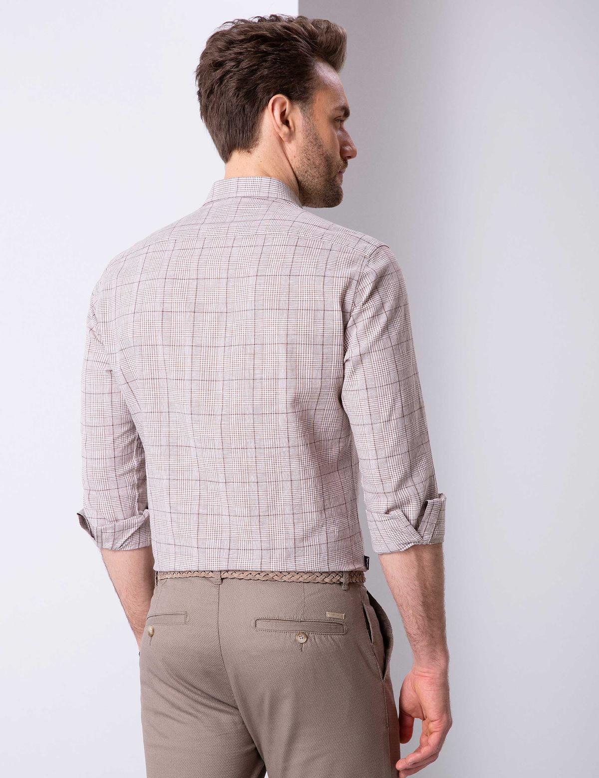 Kahverengi Slim Fit Gömlek - 50200472014