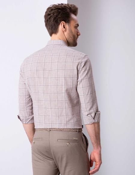 Kahverengi Slim Fit Gömlek - 50200472014