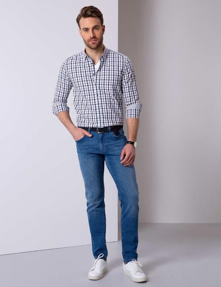 Lacivert Slim Fit Uzun Kollu Gömlek - 50200479001