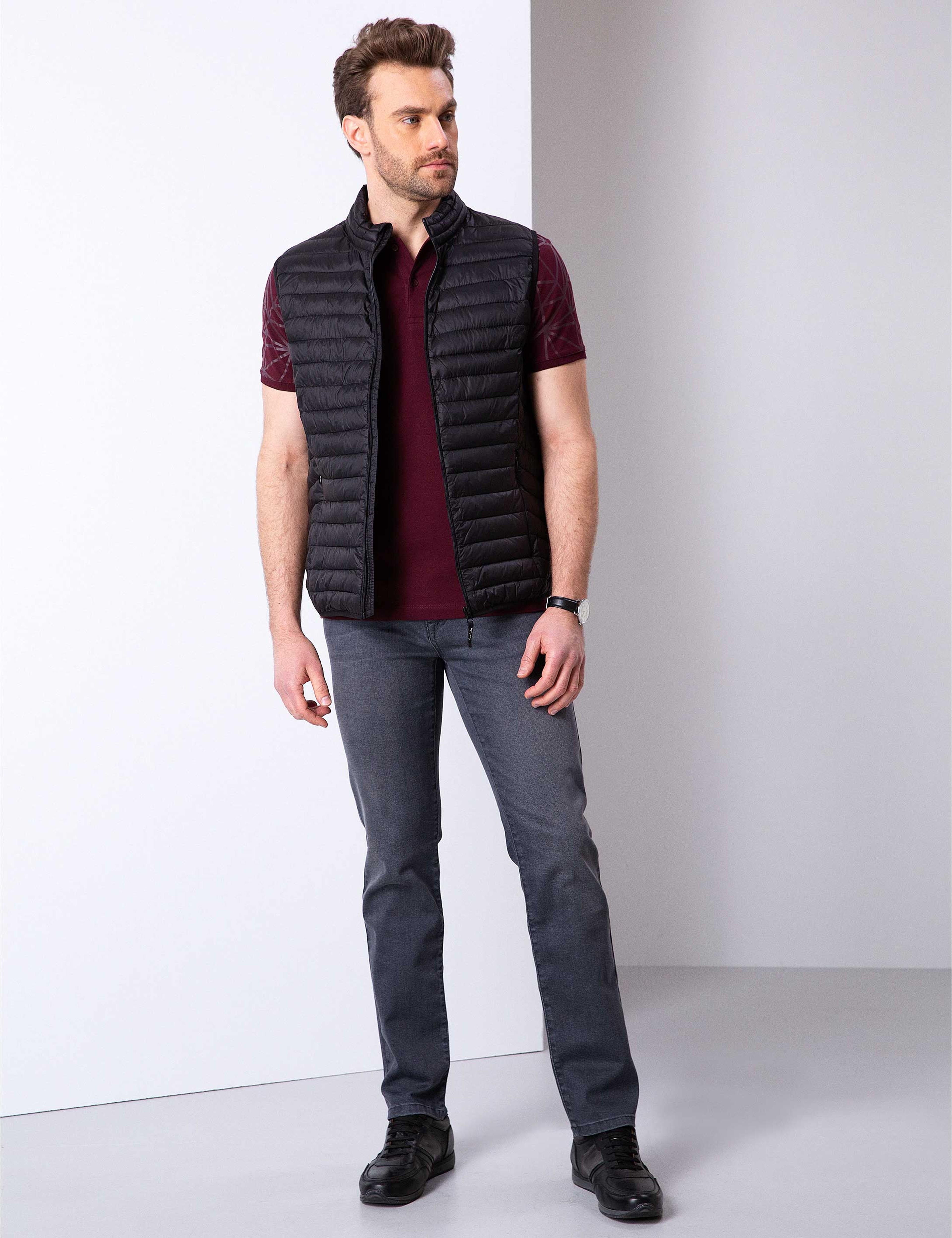 Koyu Gri Regular Fit Denim Pantolon - Image 1