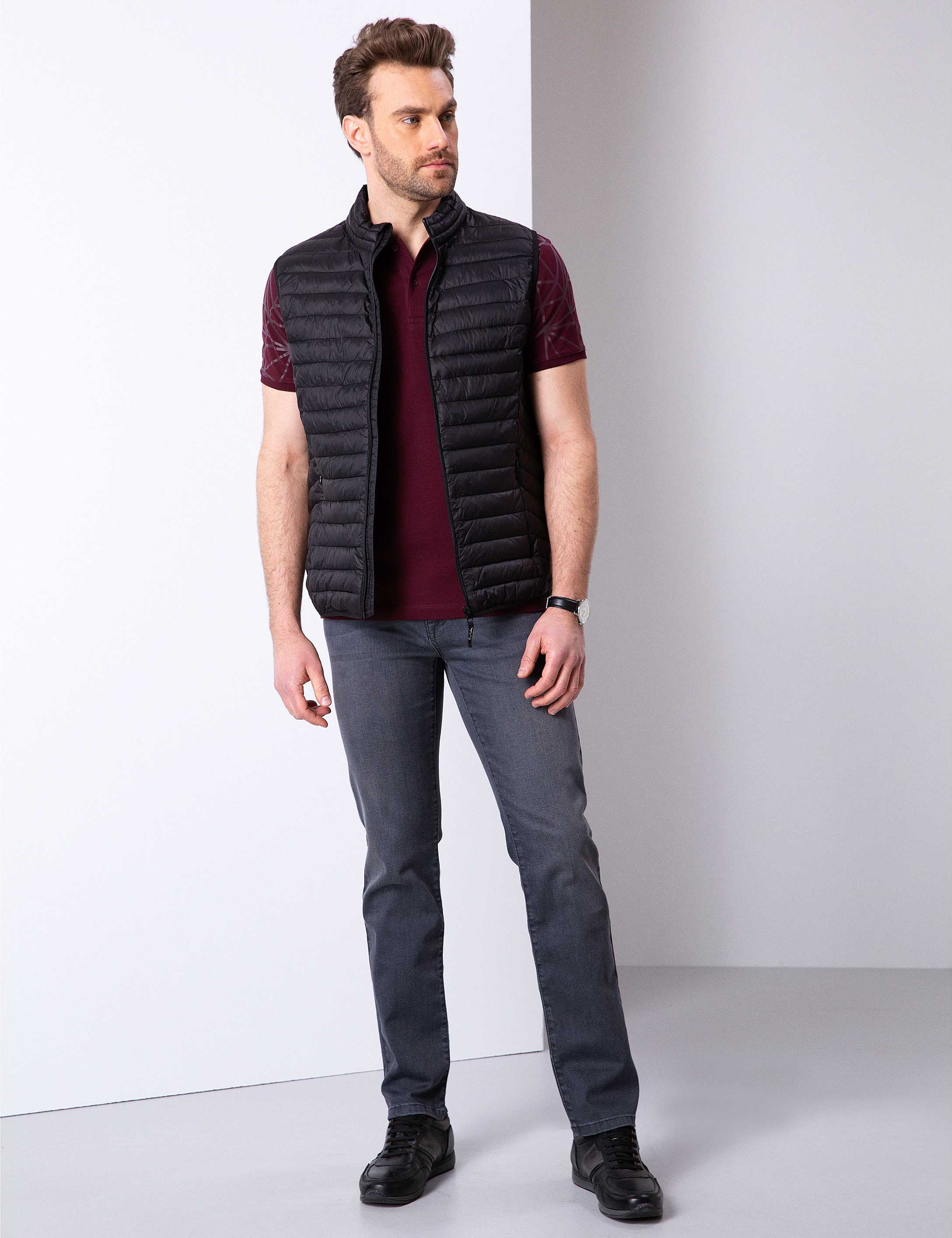 Koyu Gri Regular Fit Denim Pantolon