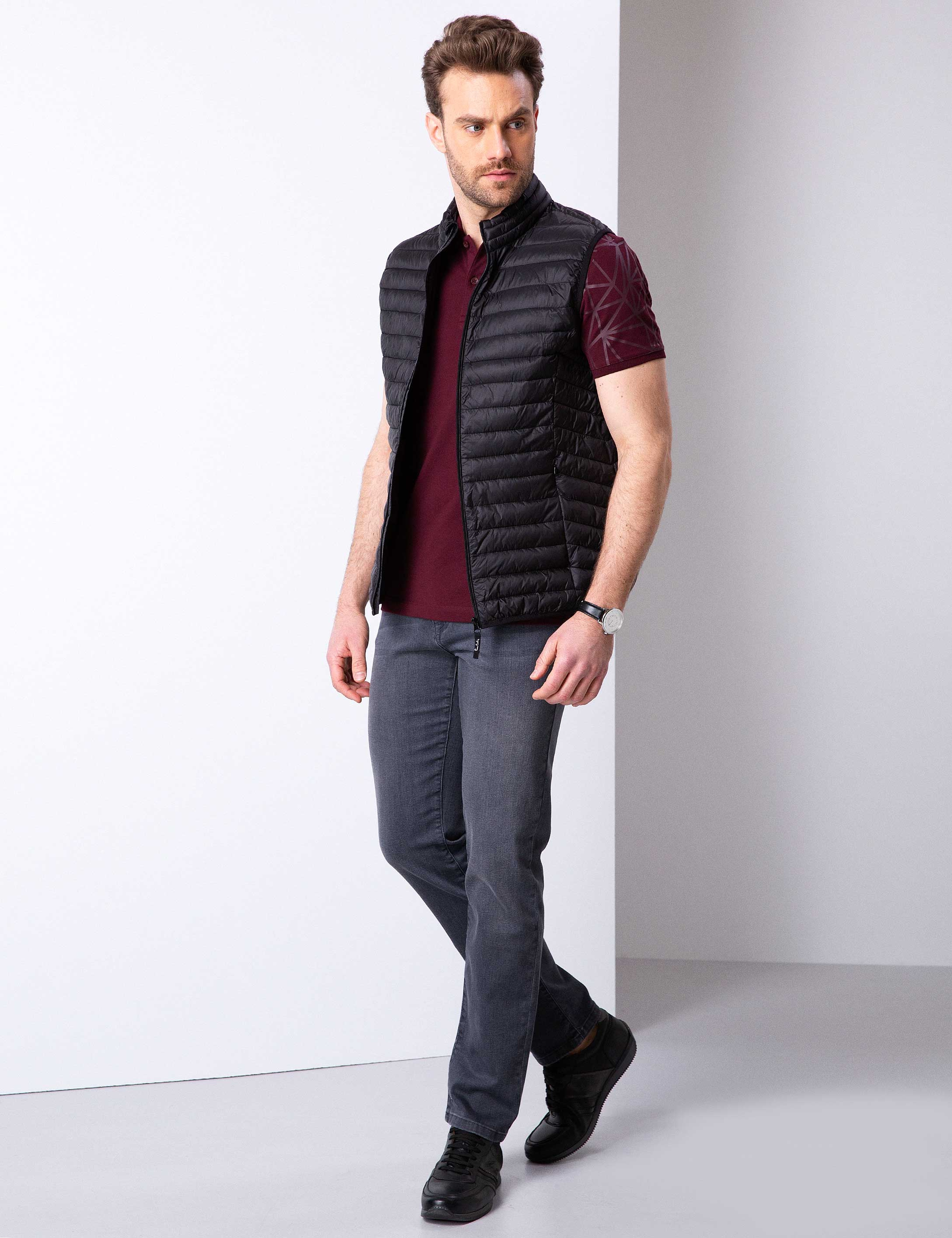 Koyu Gri Regular Fit Denim Pantolon