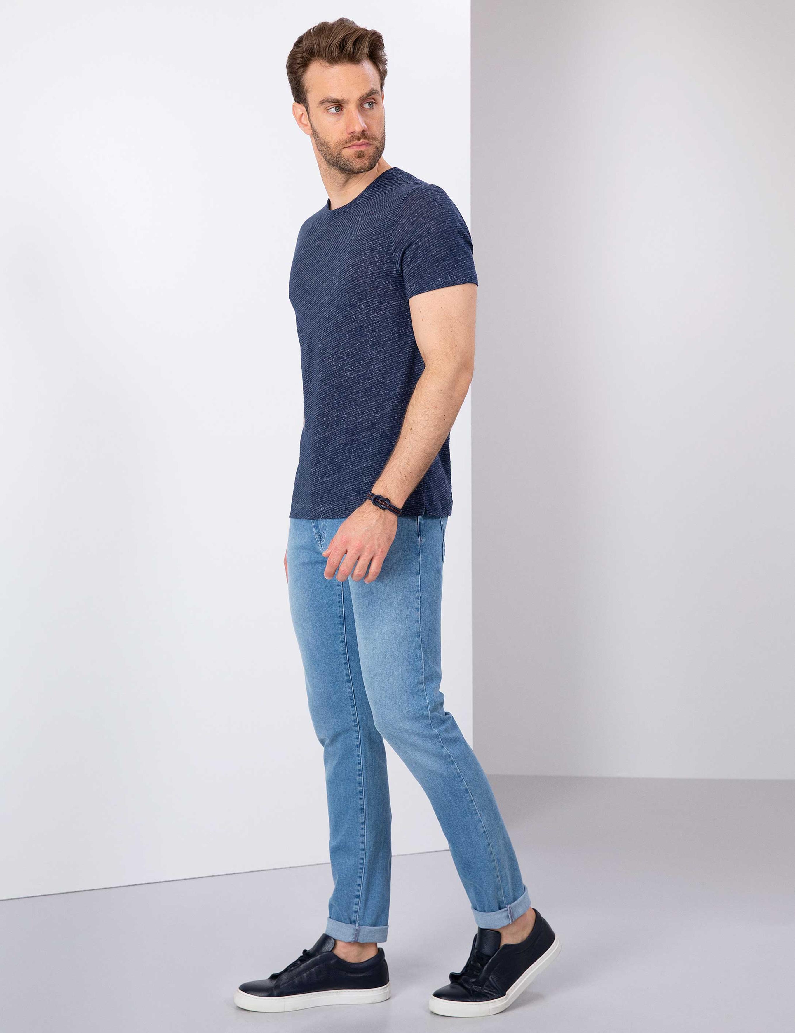 Açık Mavi Slim Fit Denim Pantolon