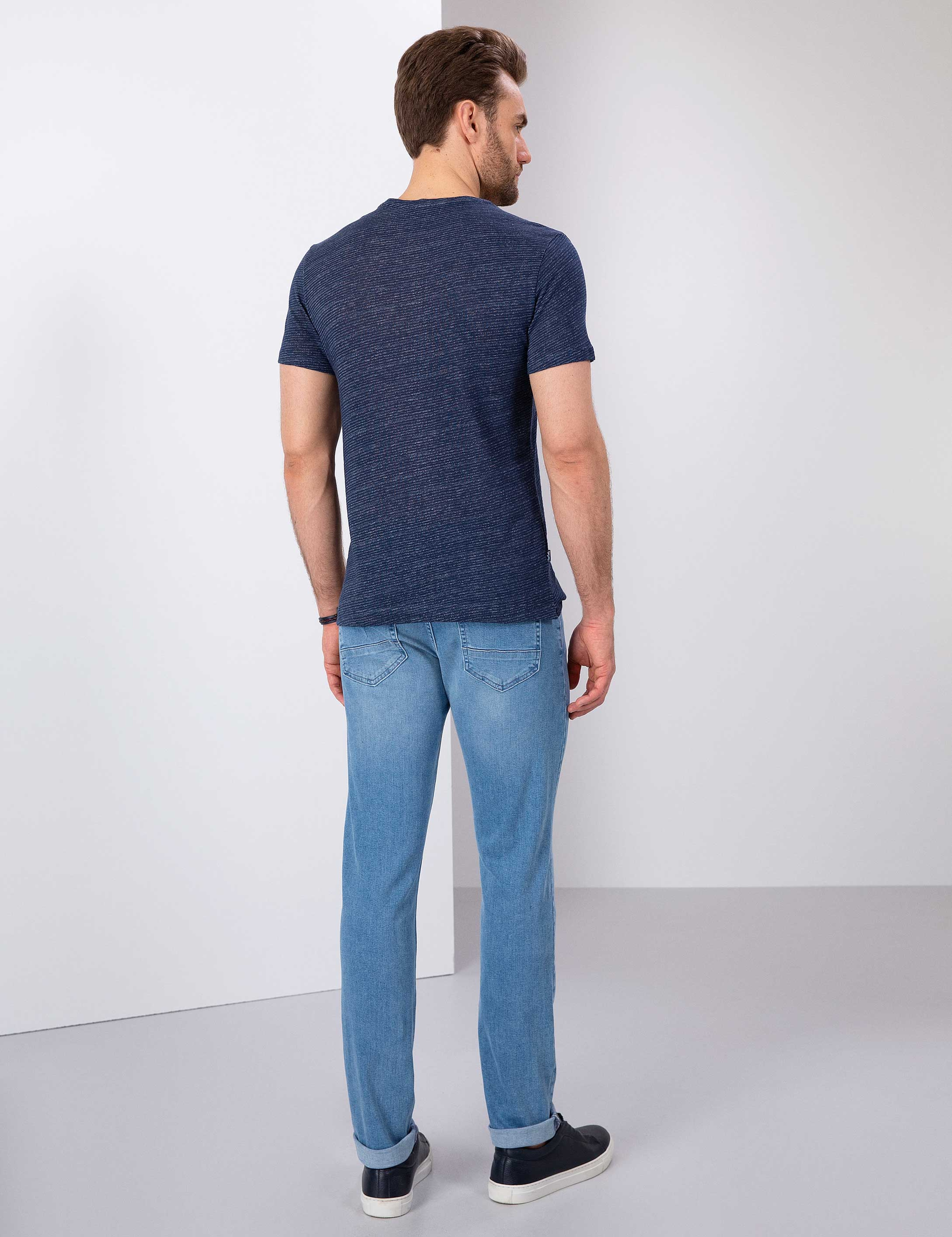 Açık Mavi Slim Fit Denim Pantolon - Image 3