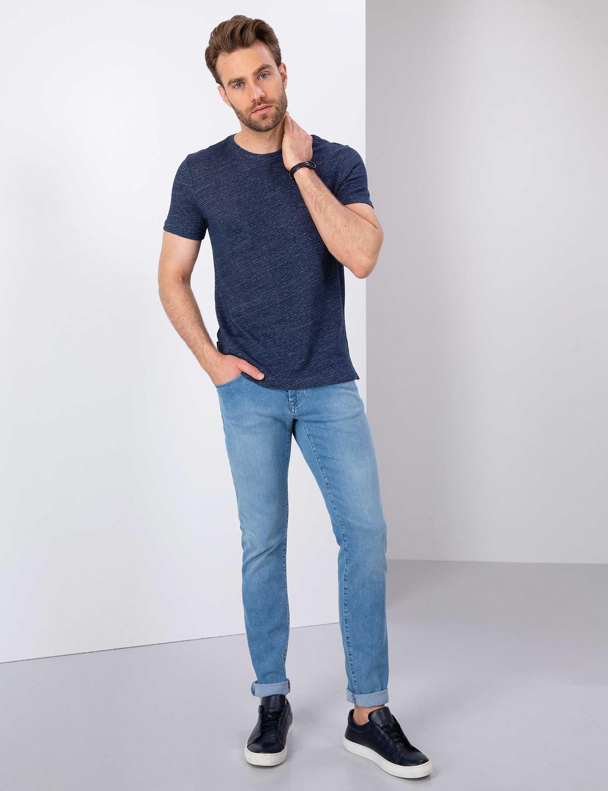 Açık Mavi Slim Fit Denim Pantolon