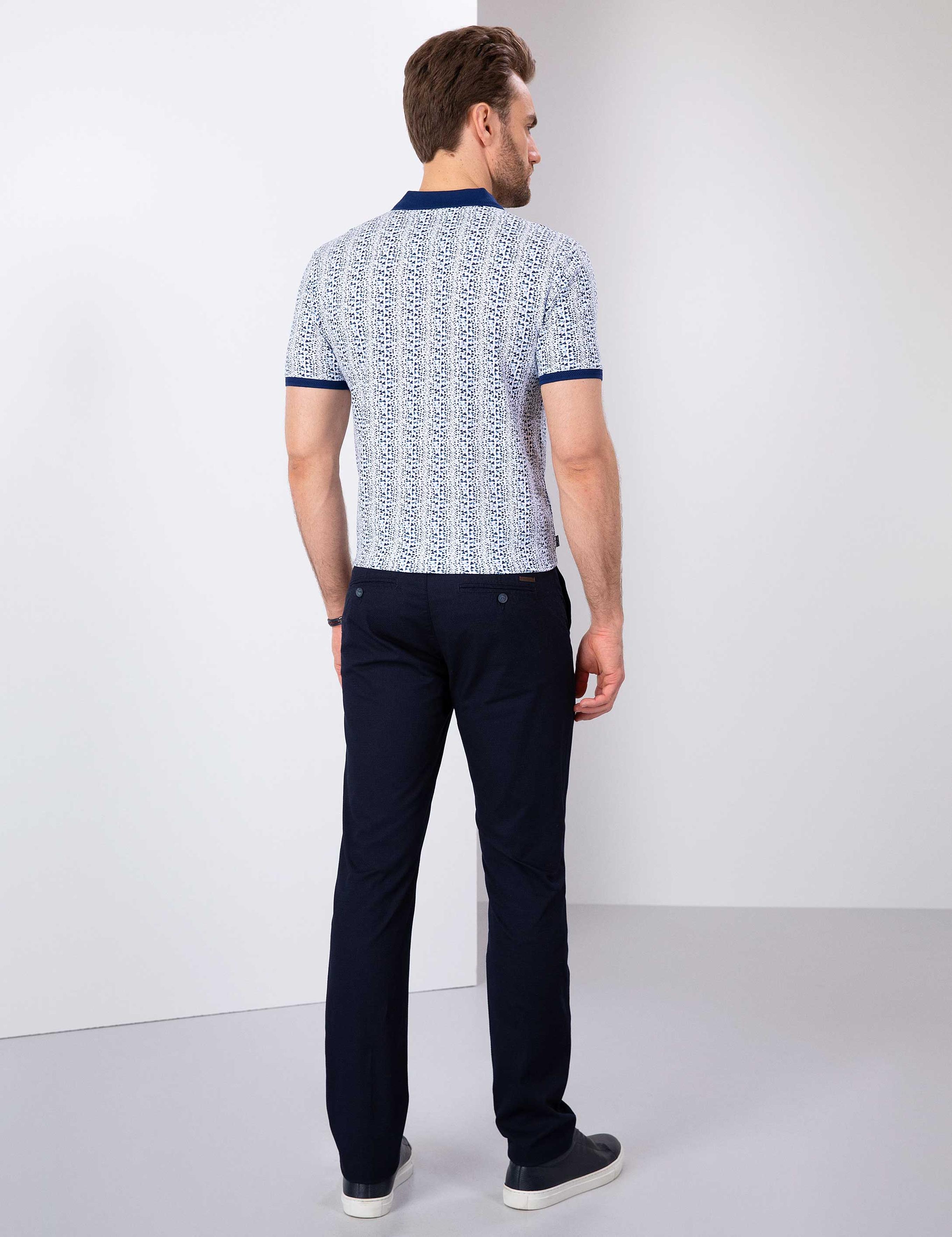 Lacivert Slim Fit Chino Pantolon