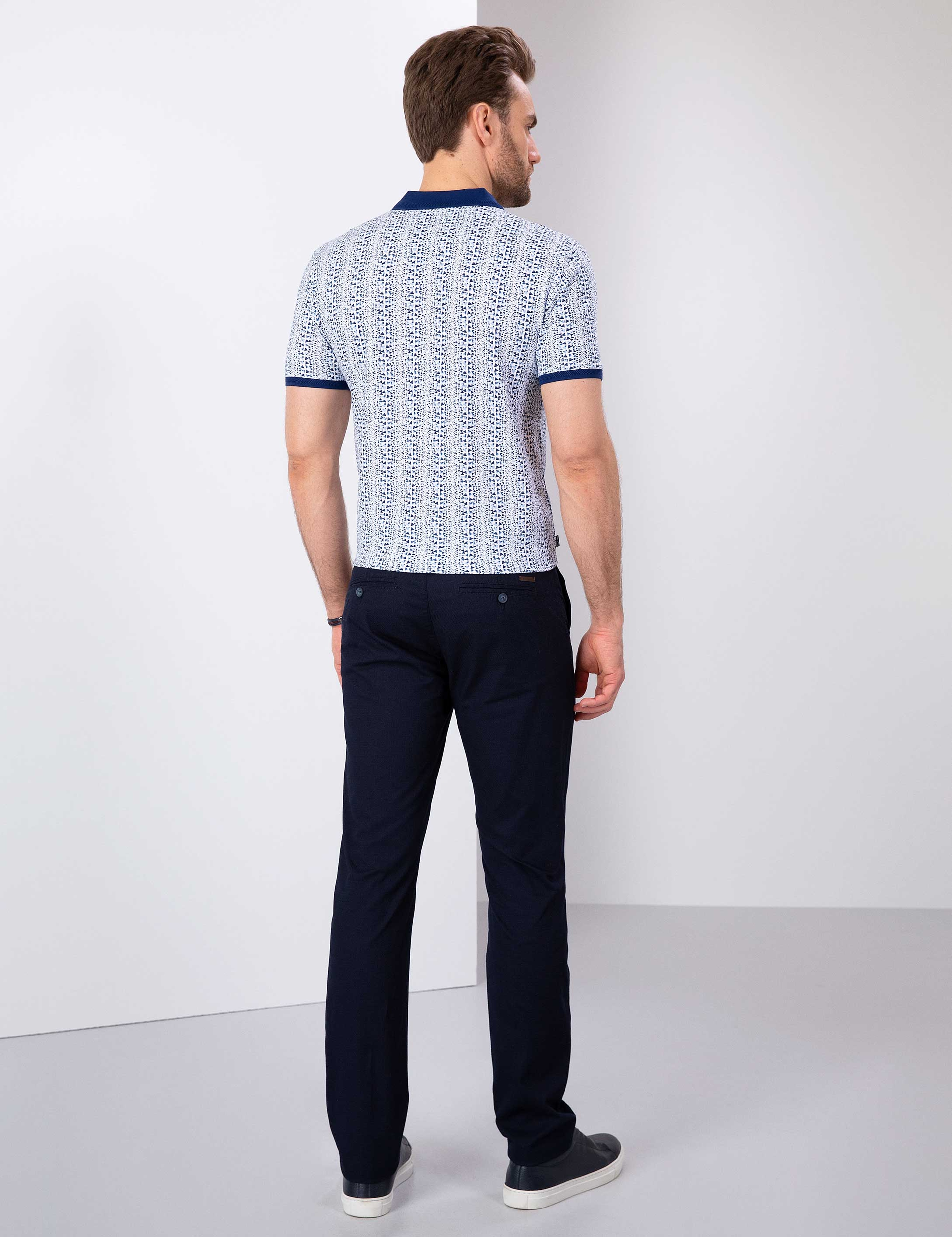 Lacivert Slim Fit Kanvas Pantolon - Image 3