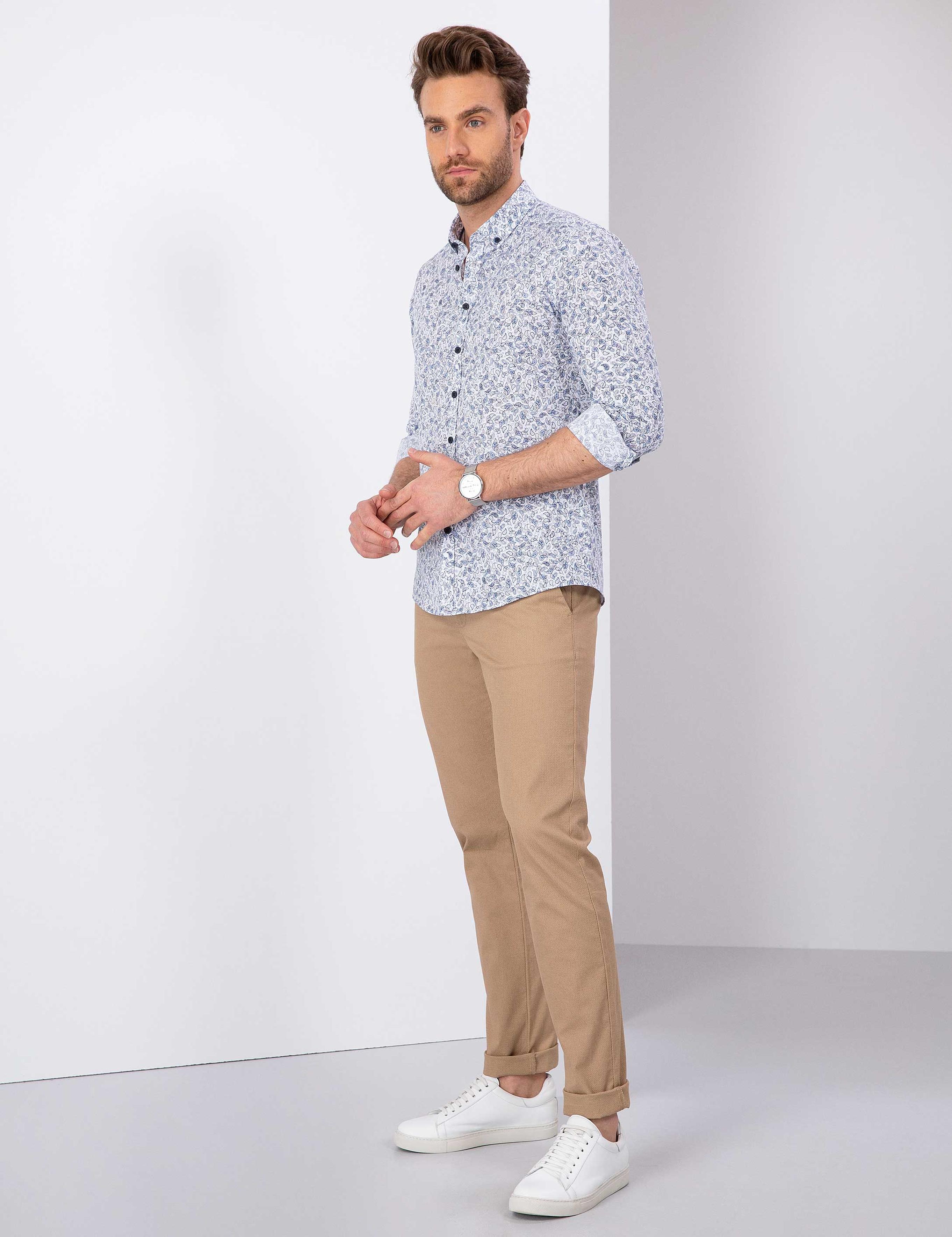 Camel Slim Fit Chino Pantolon