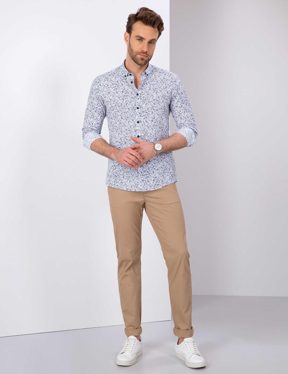Camel Slim Fit Chino Pantolon