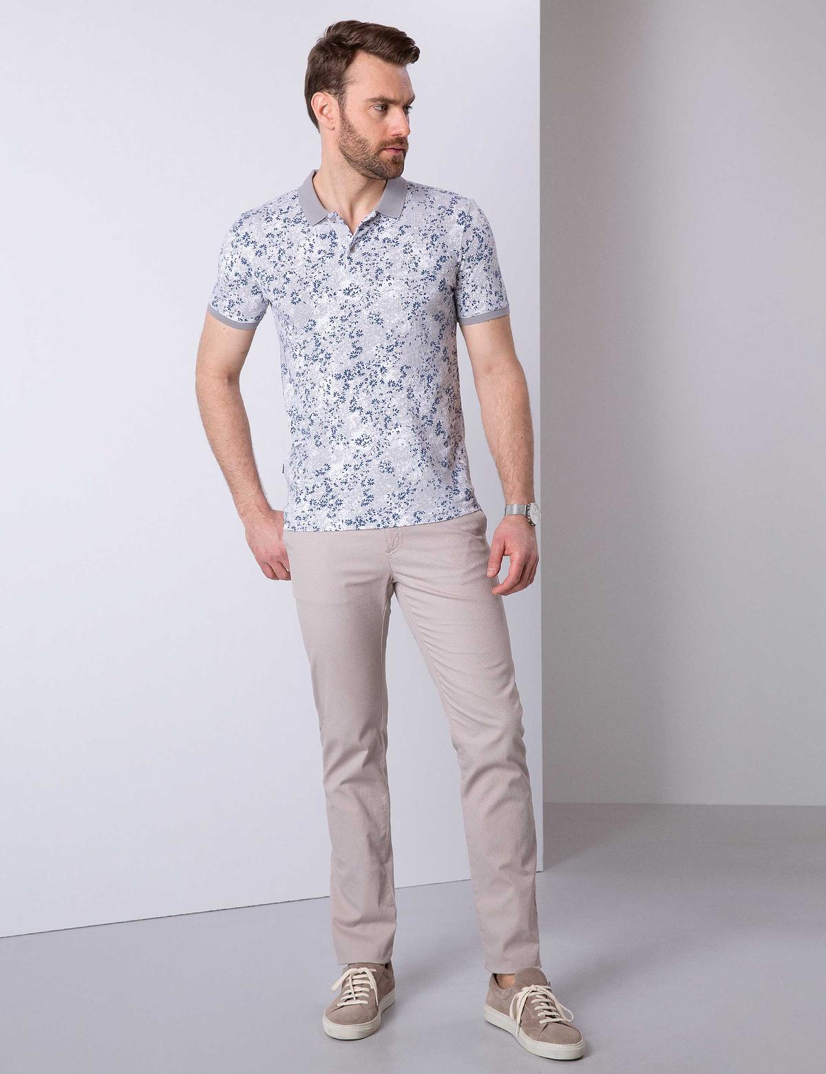 Bej Slim Fit Kanvas Pantolon